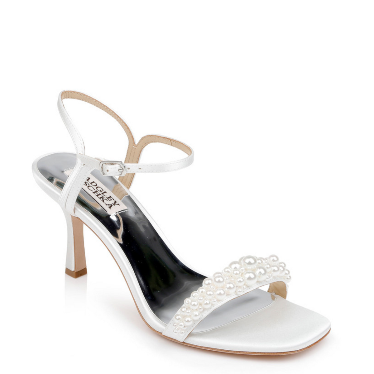 Badgley Mischka Caitlyn Stiletto Heel with Pearled Vamp Soft White The White Collection