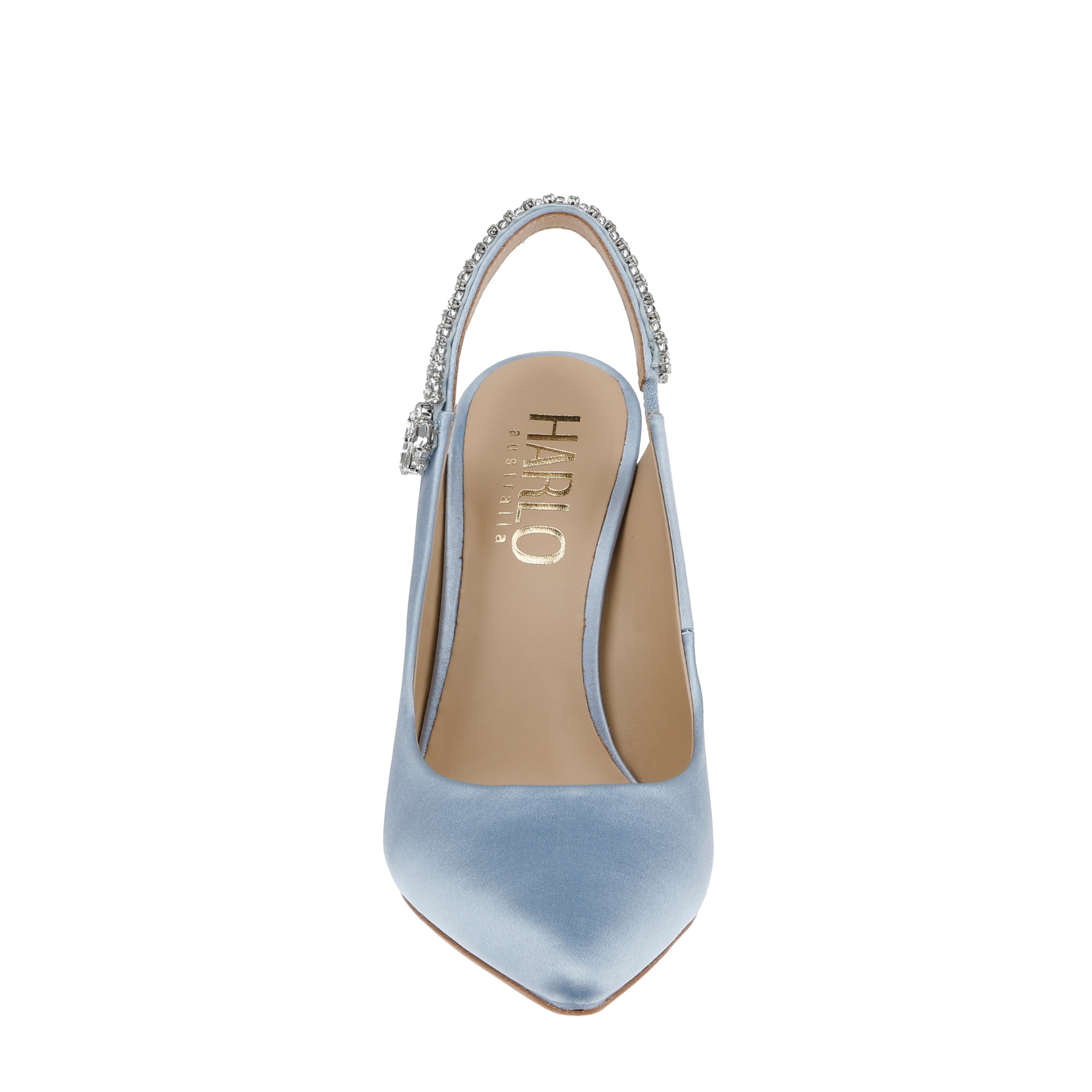 Bonnie Azure - Blue Crystal Embellished Sling Back Bridal Pump