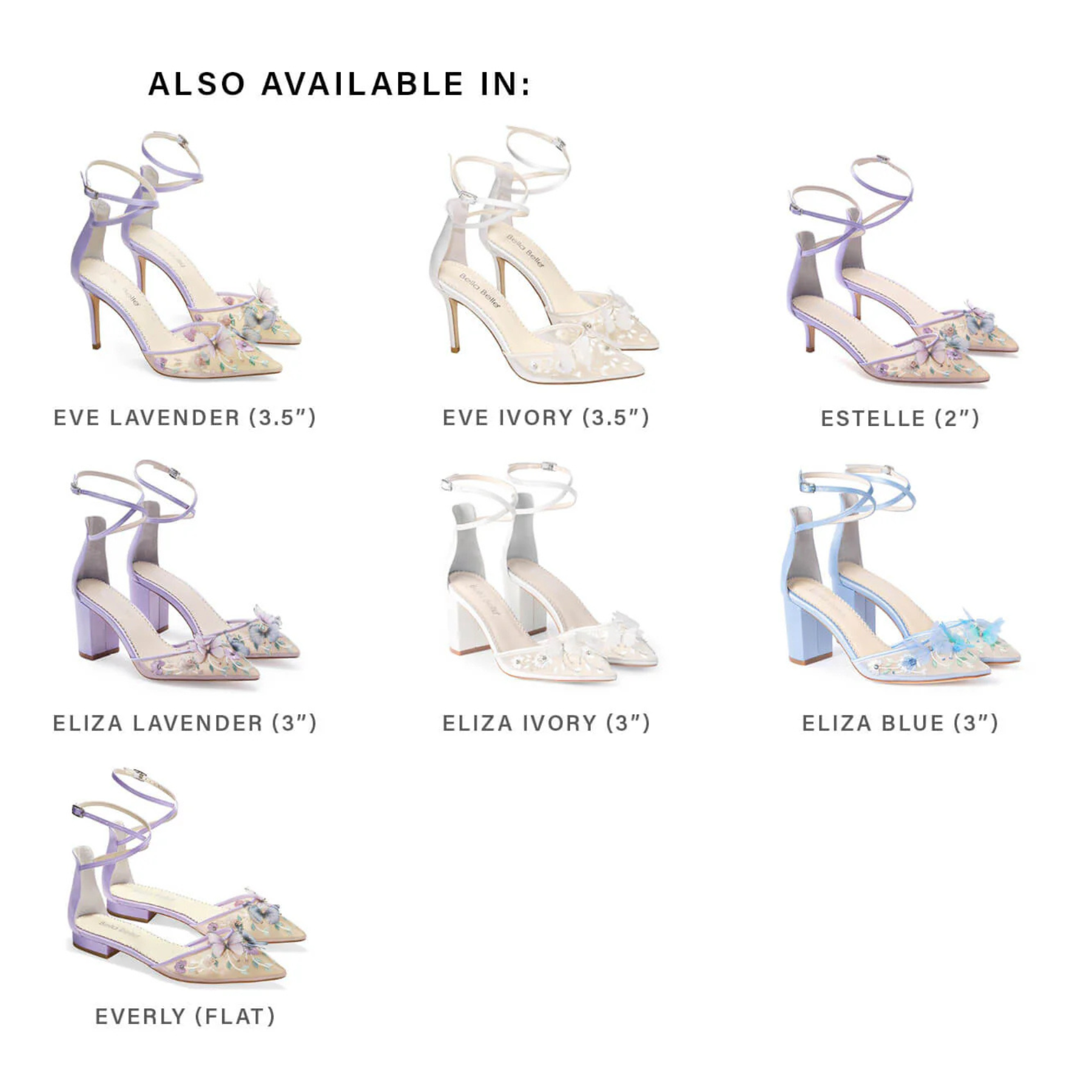 Eliza - Butterfly Block Heels - Ivory