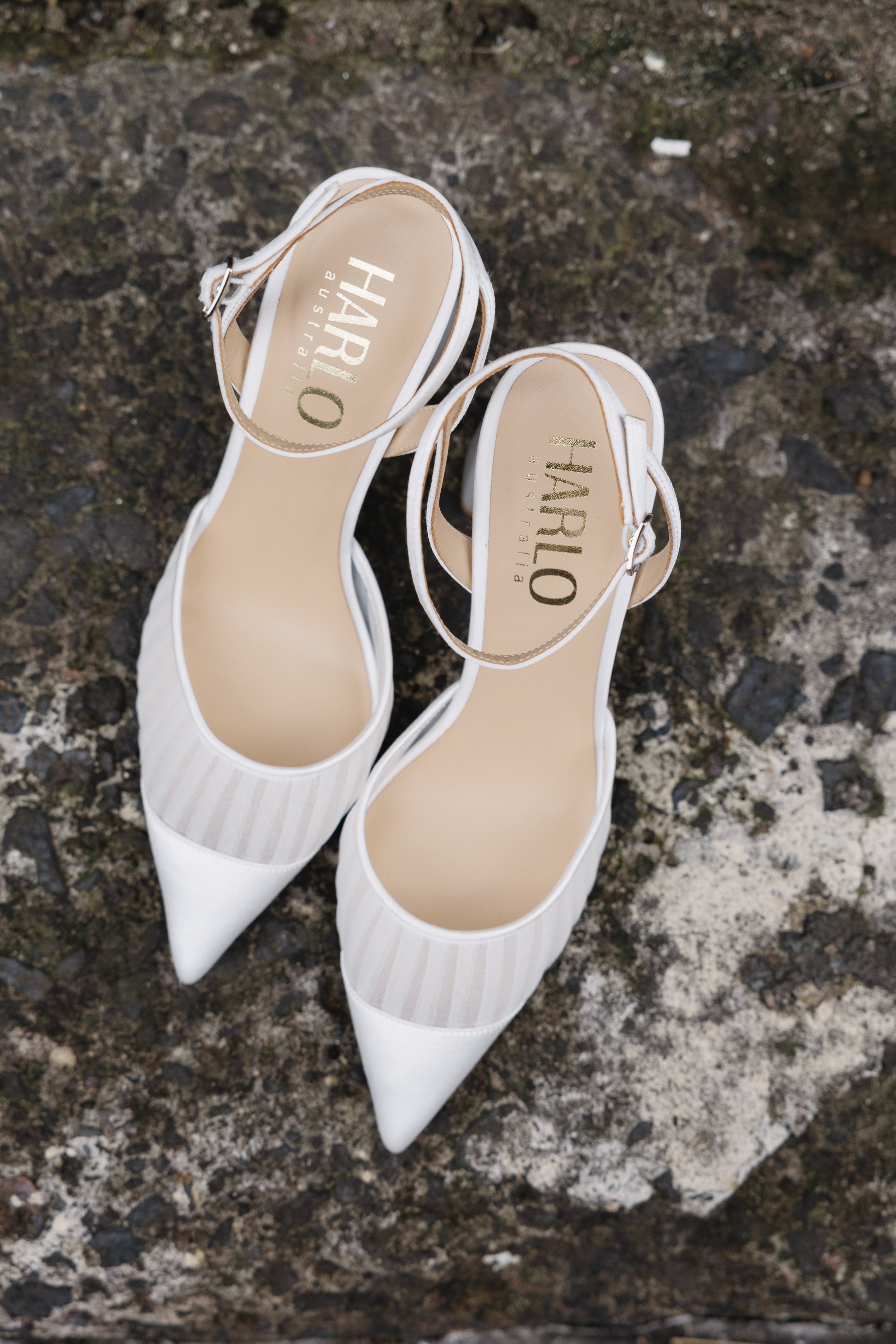 Fallon - Tulle & Satin Pointed Toe High Block Heel - Soft White