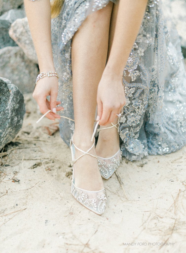 Bella Belle - Frances - Crystal Embellished Kitten Heel - Wedding Shoes Sydney