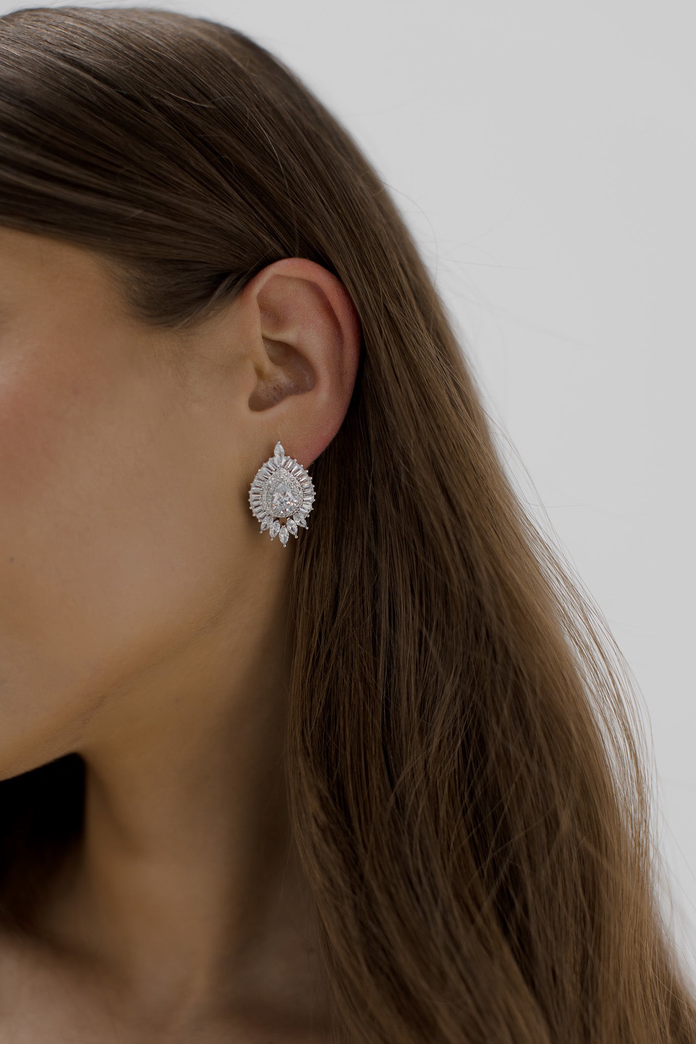Shyla - Statement Crystal Bridal Stud Earrings