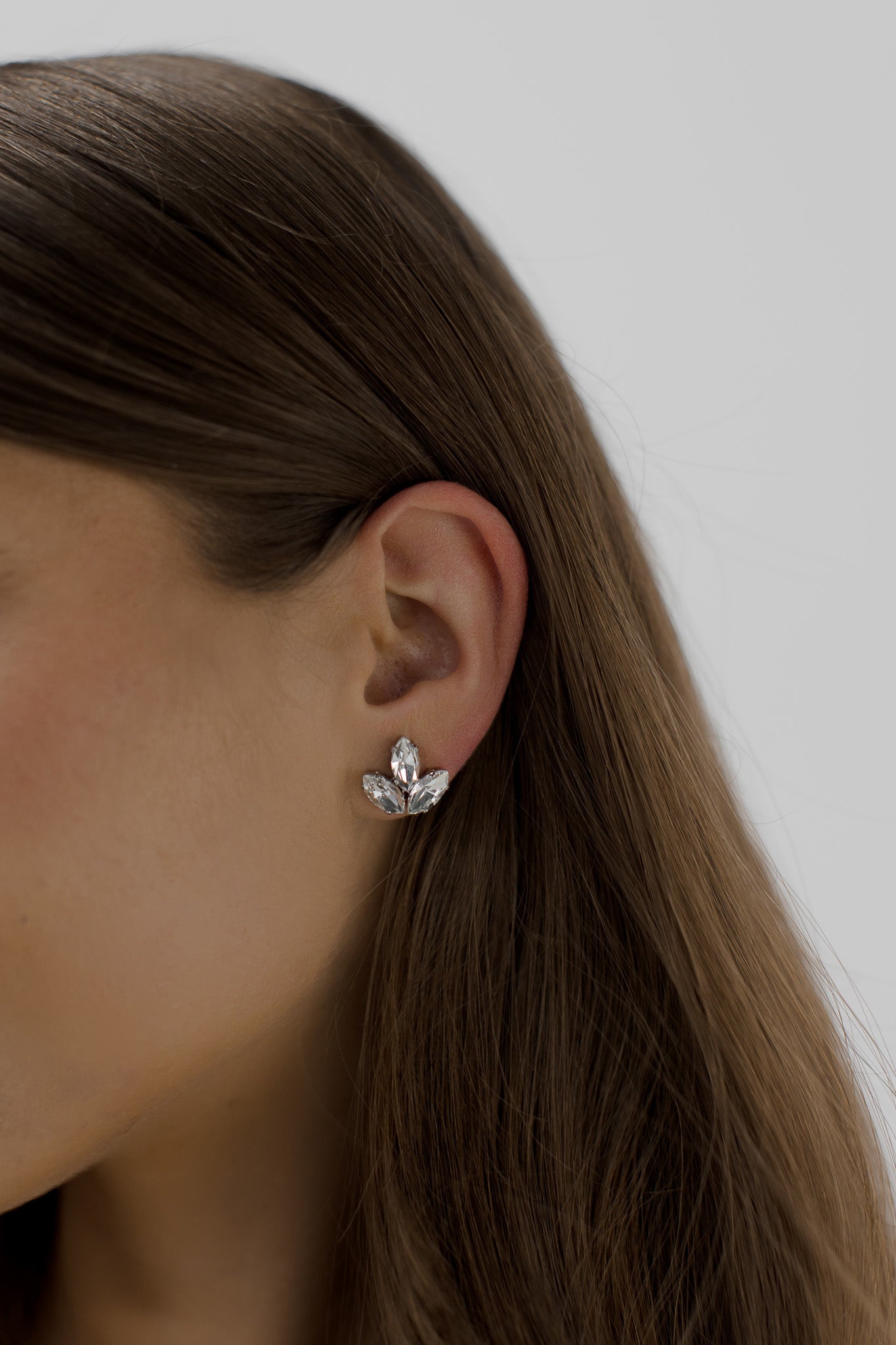 Anastasia Studs – Bridal Crystal Silver Trio Earrings