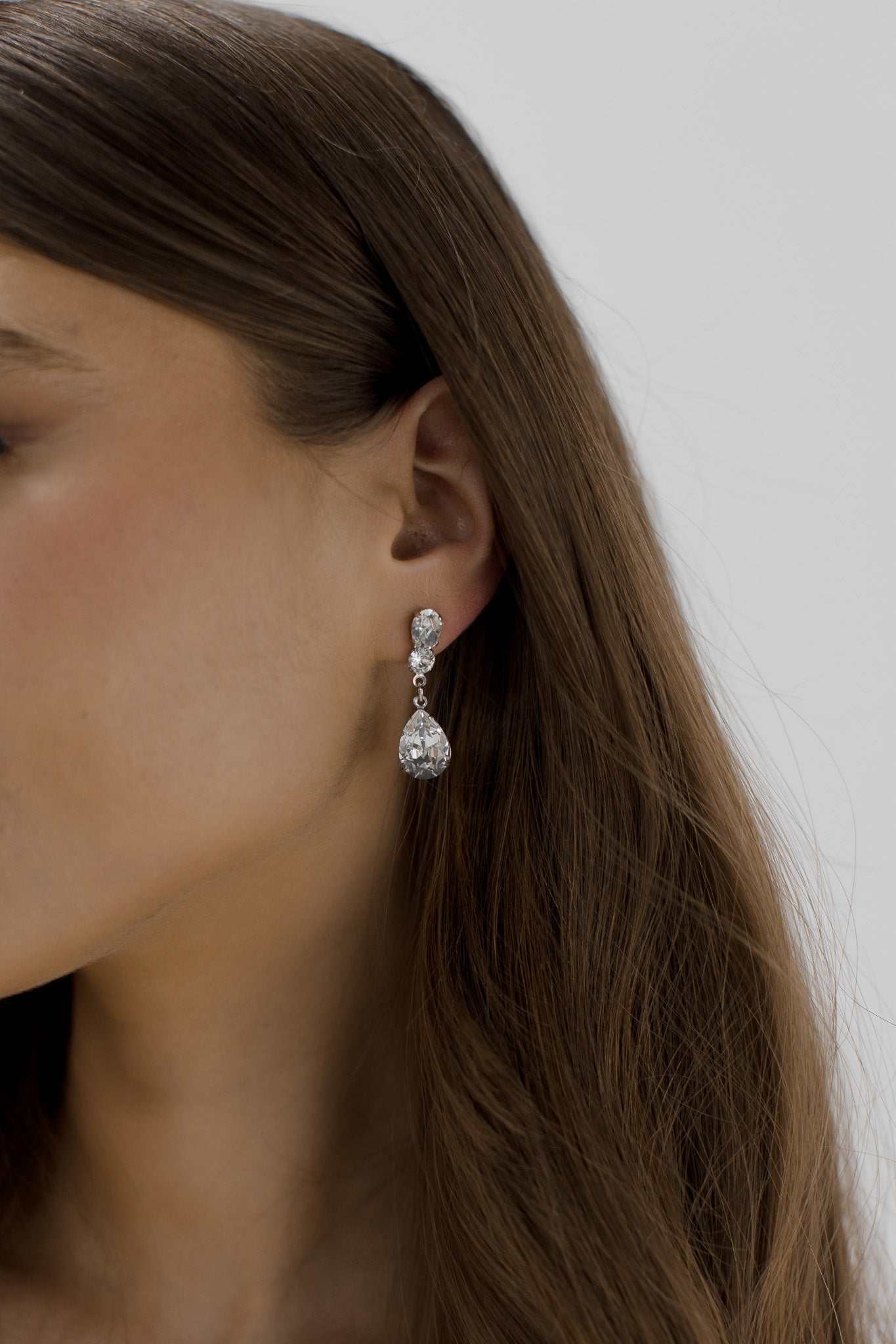 Bianca - Swarovski Crystal Pear Drop Bridal Earrings