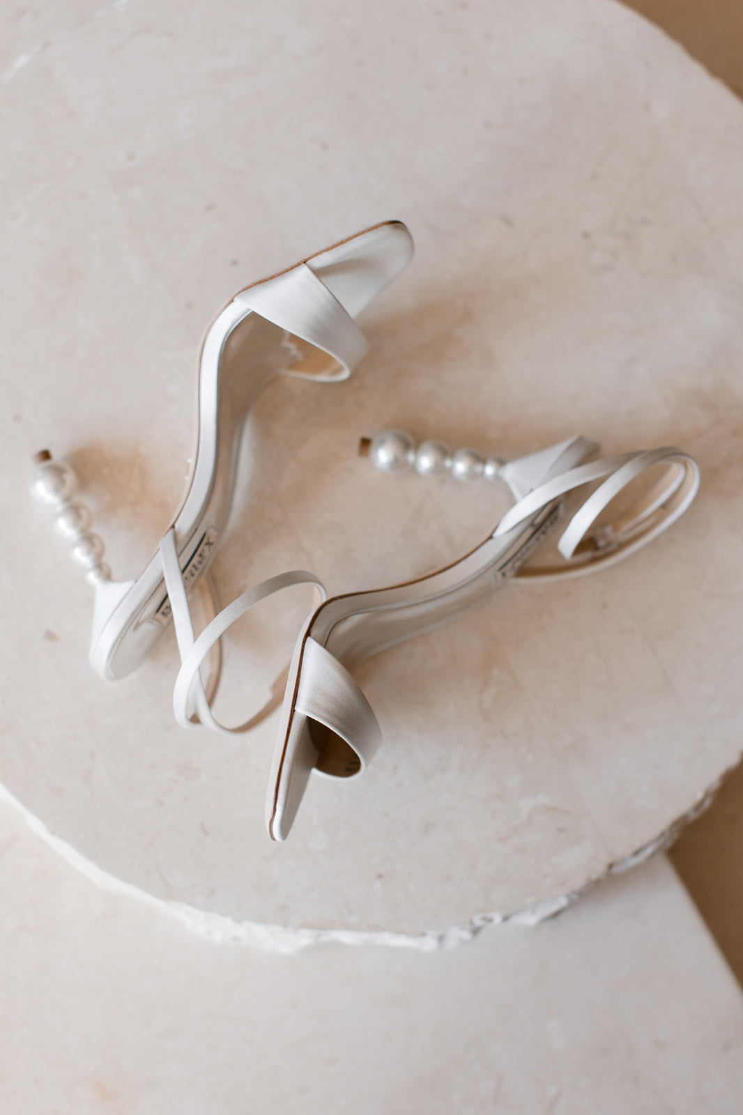 Ivette - Pearl Stiletto Heel Sandals - Soft White