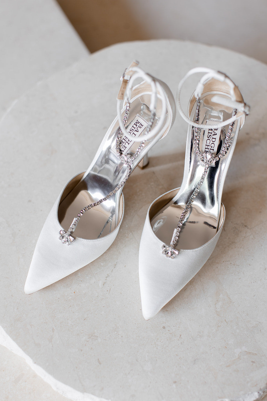 Badgley Mischka - Zayna - Crystal-Embellished T-Strap Stiletto Bridal ...