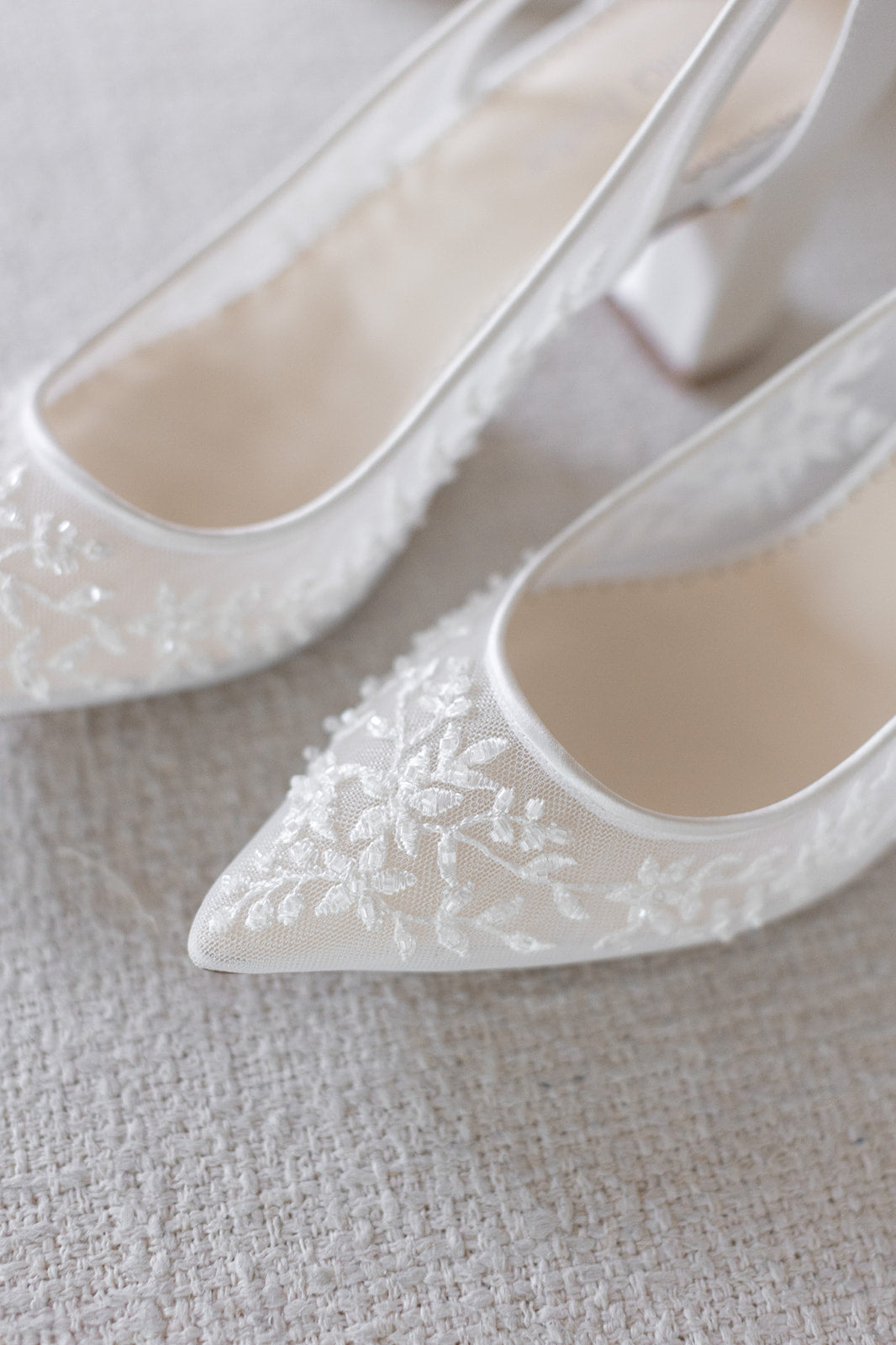 Bella Belle - Easton - Slingback Block Heel Wedding Shoes with Tulle ...