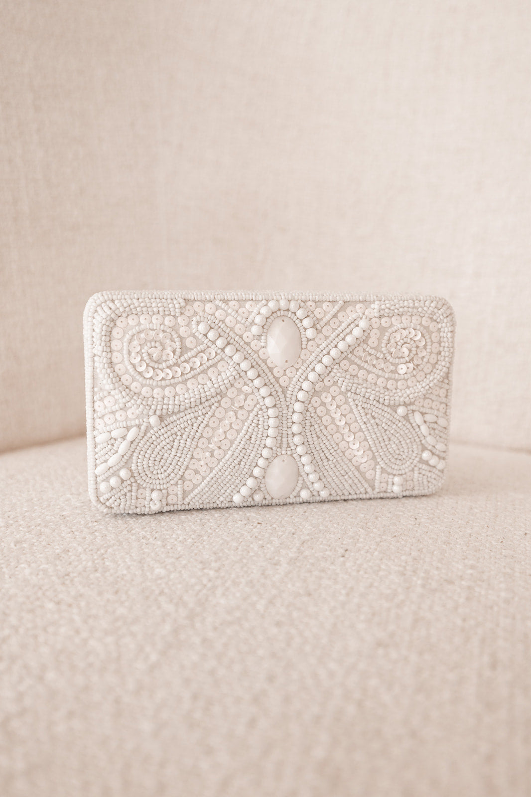 Tully - Frameless Beaded Lace Box Clutch