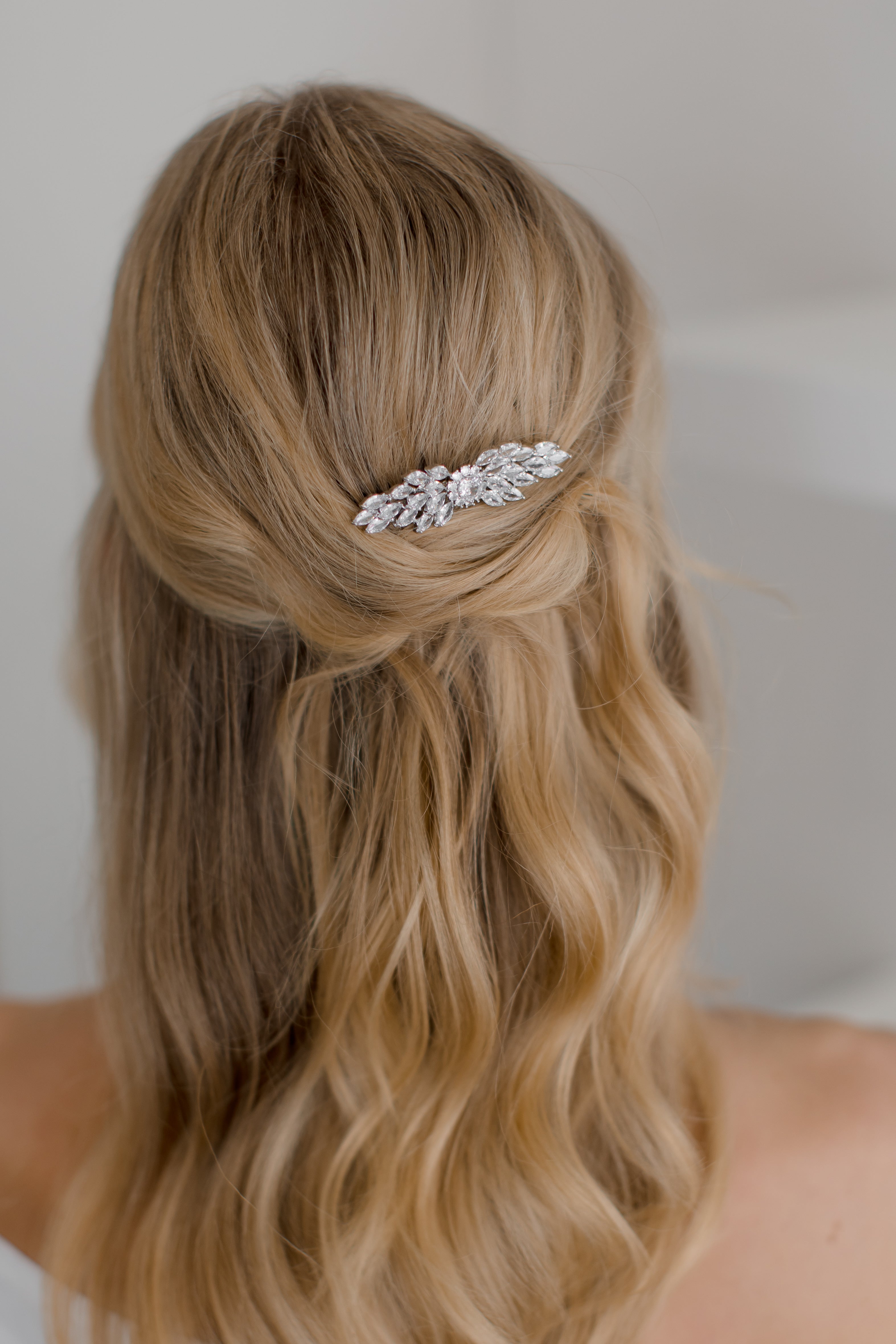 Sylvia - Elegant Sparkling Marquise and Round Crystal Bridal Comb