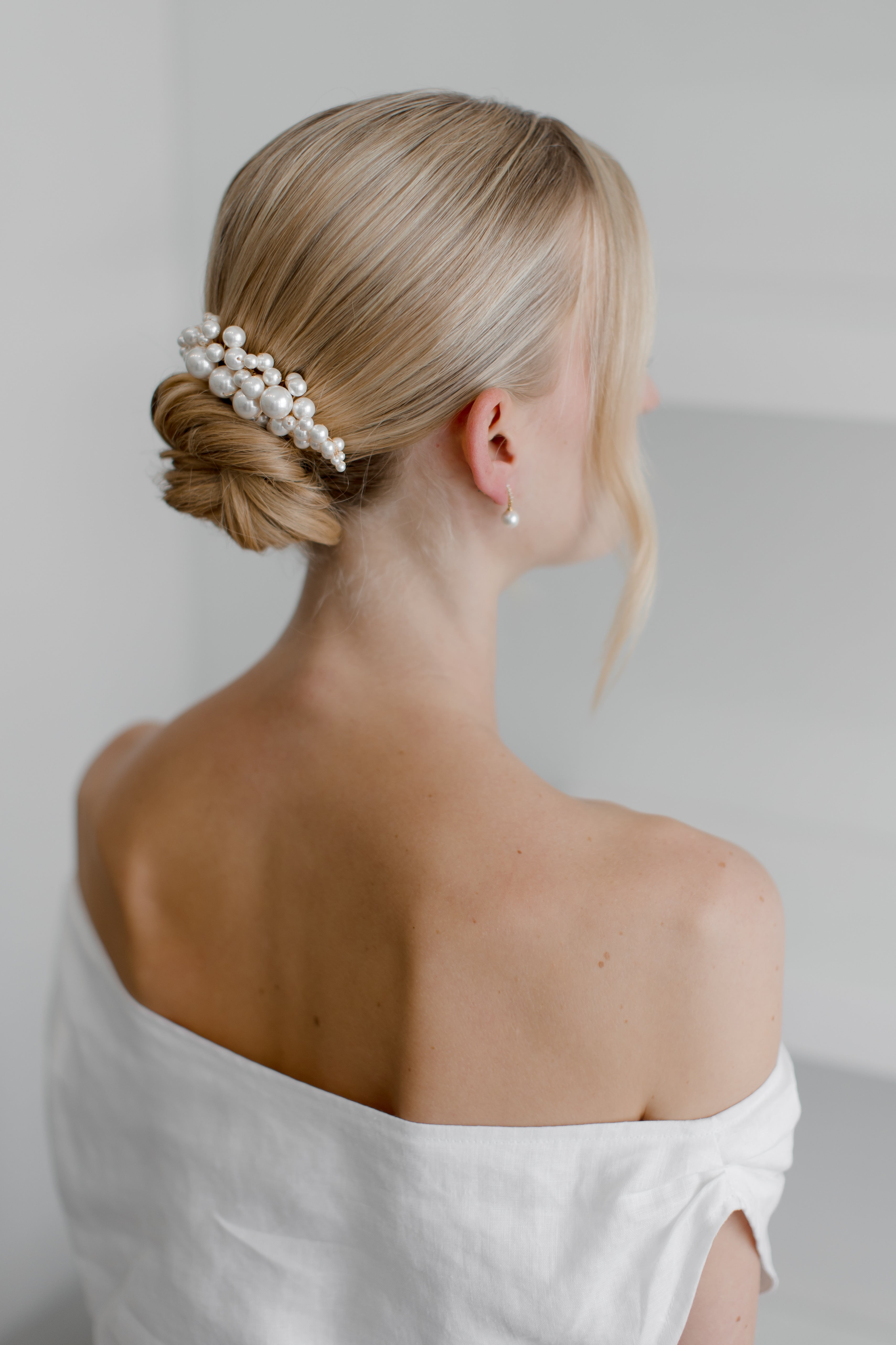 A'el Este - Savannah - Pearl Bridal Comb - Gold