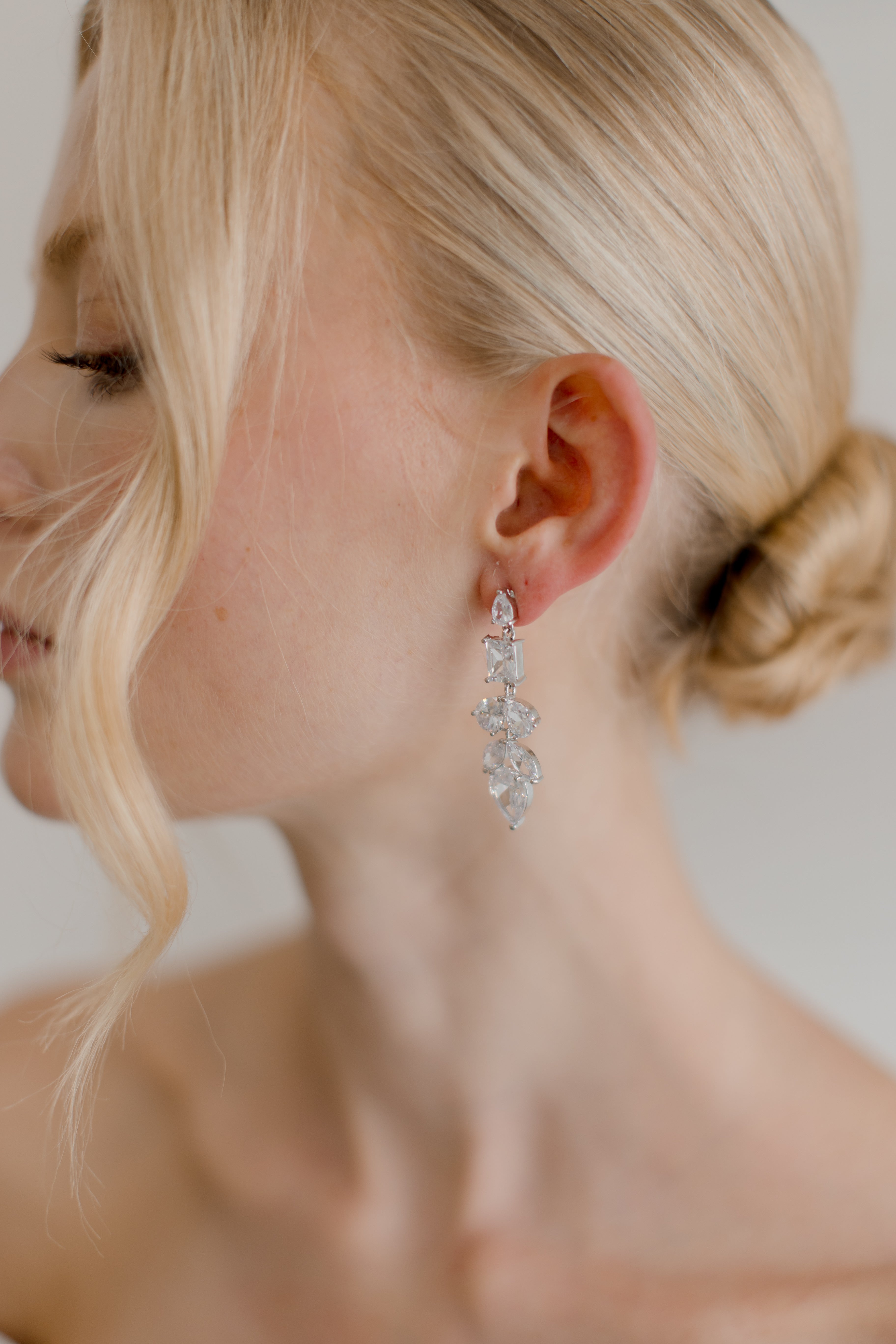 Lavinia - Mixed Crystal Bridal Statement  Drop Earrings