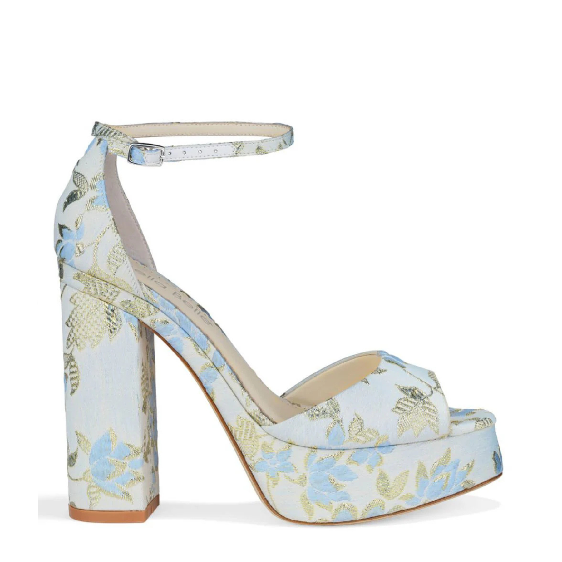 Catarina - Blue Floral Jacquard Platform Sandals