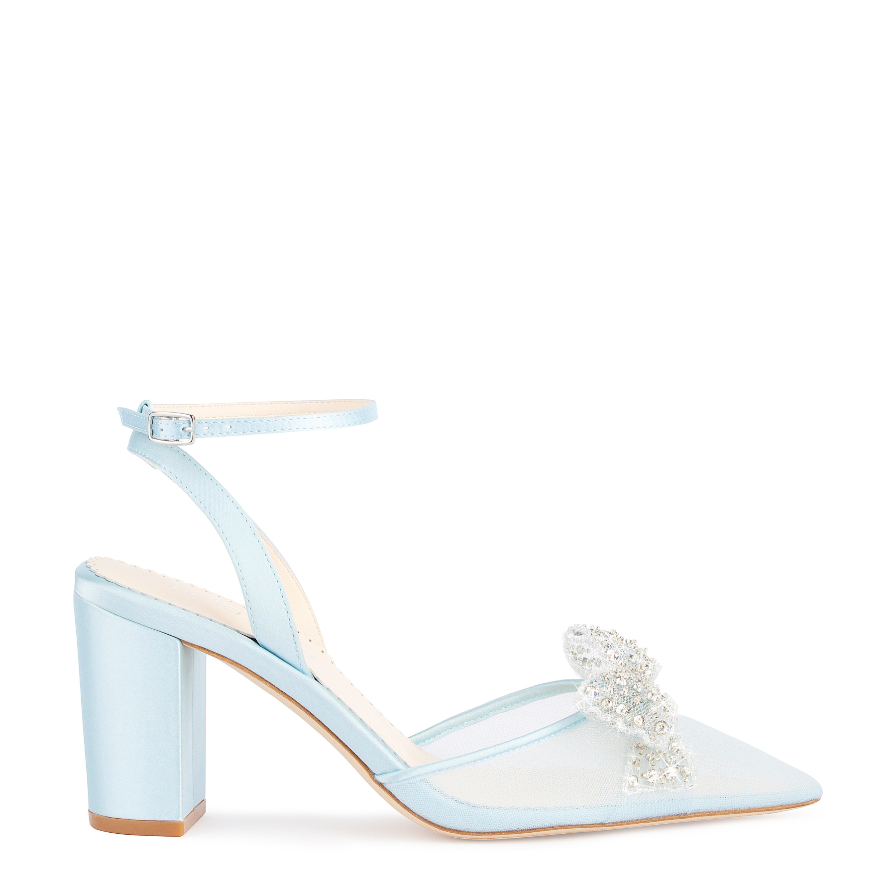 Blue Mid Heel Wedding Shoes Classy Mid Heel Bridal Shoes in Blue The White Collection