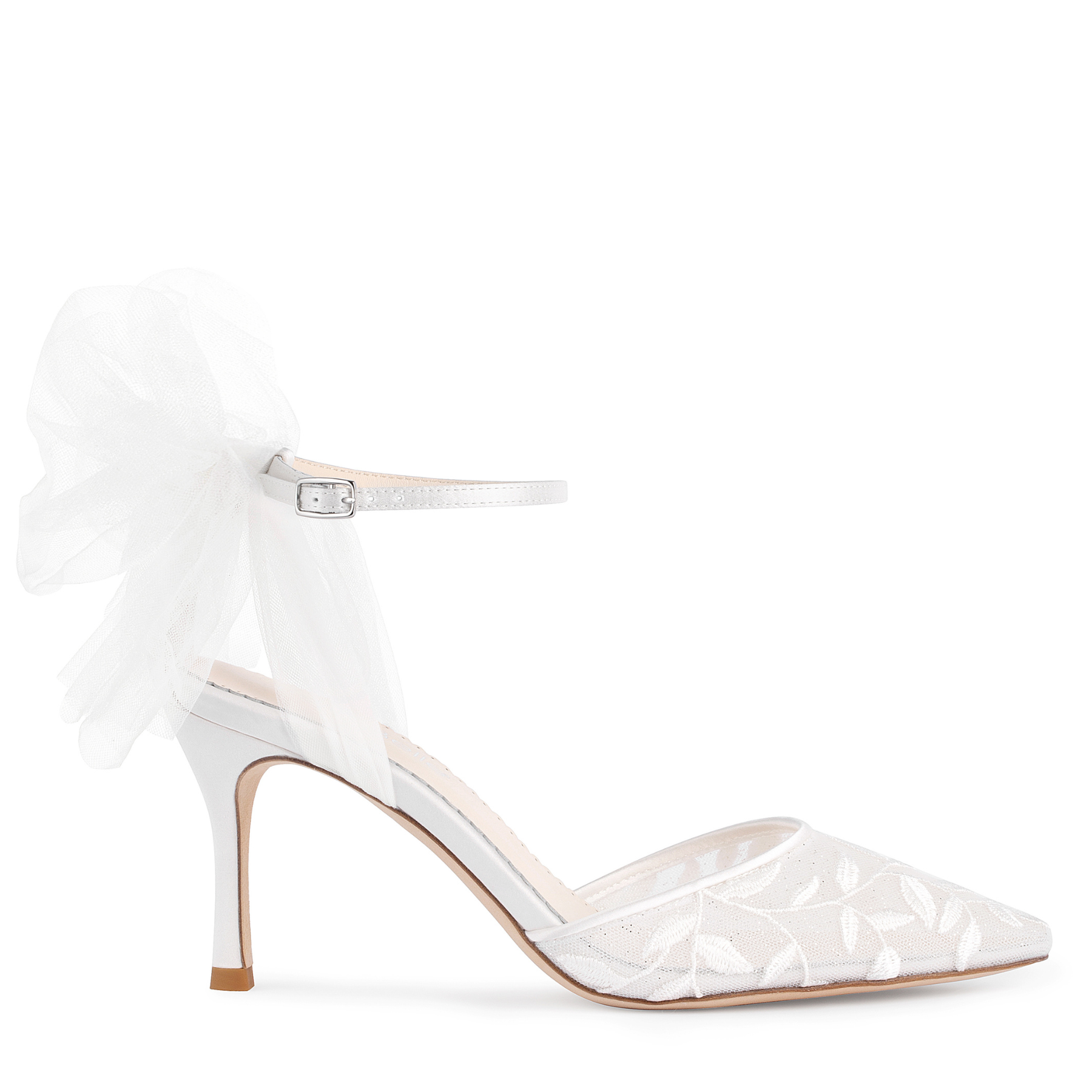 Brianna - Ivory Satin Low Heel Wedding Shoes | Georgies Bridal Shoes