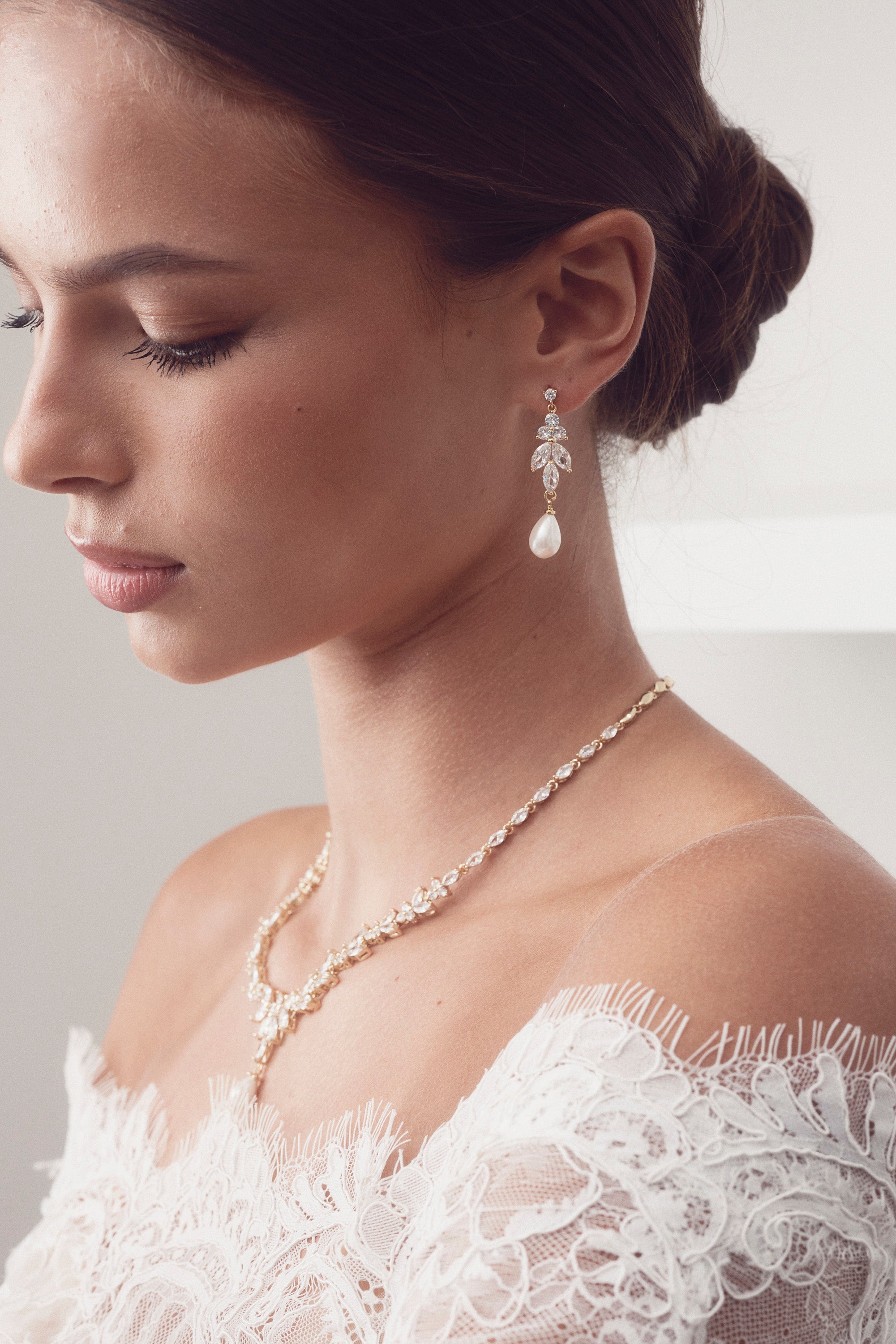 Holly - Stunning Pearl Drop Bridal Earrings