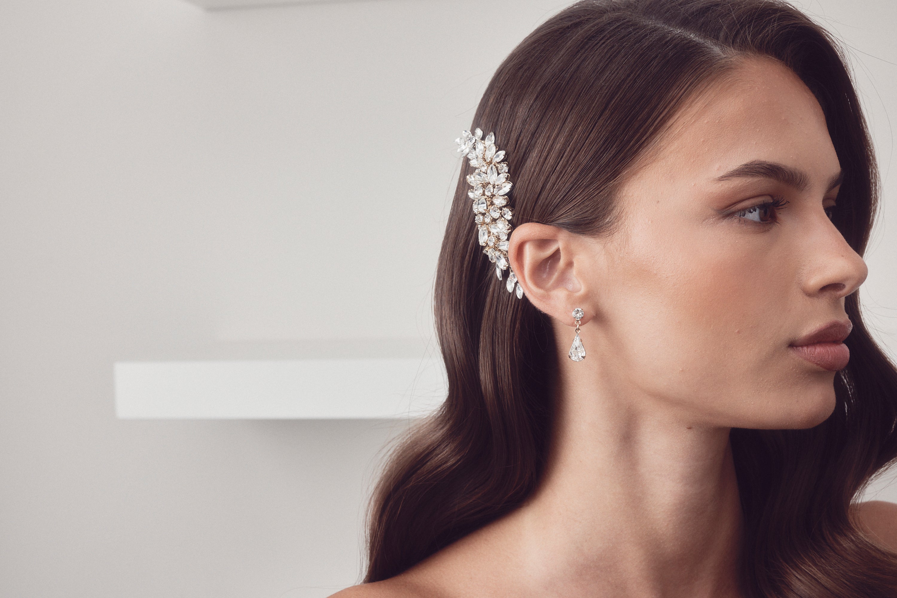 Celine - Luxurious Crystal Embellished Bridal Hair Clip