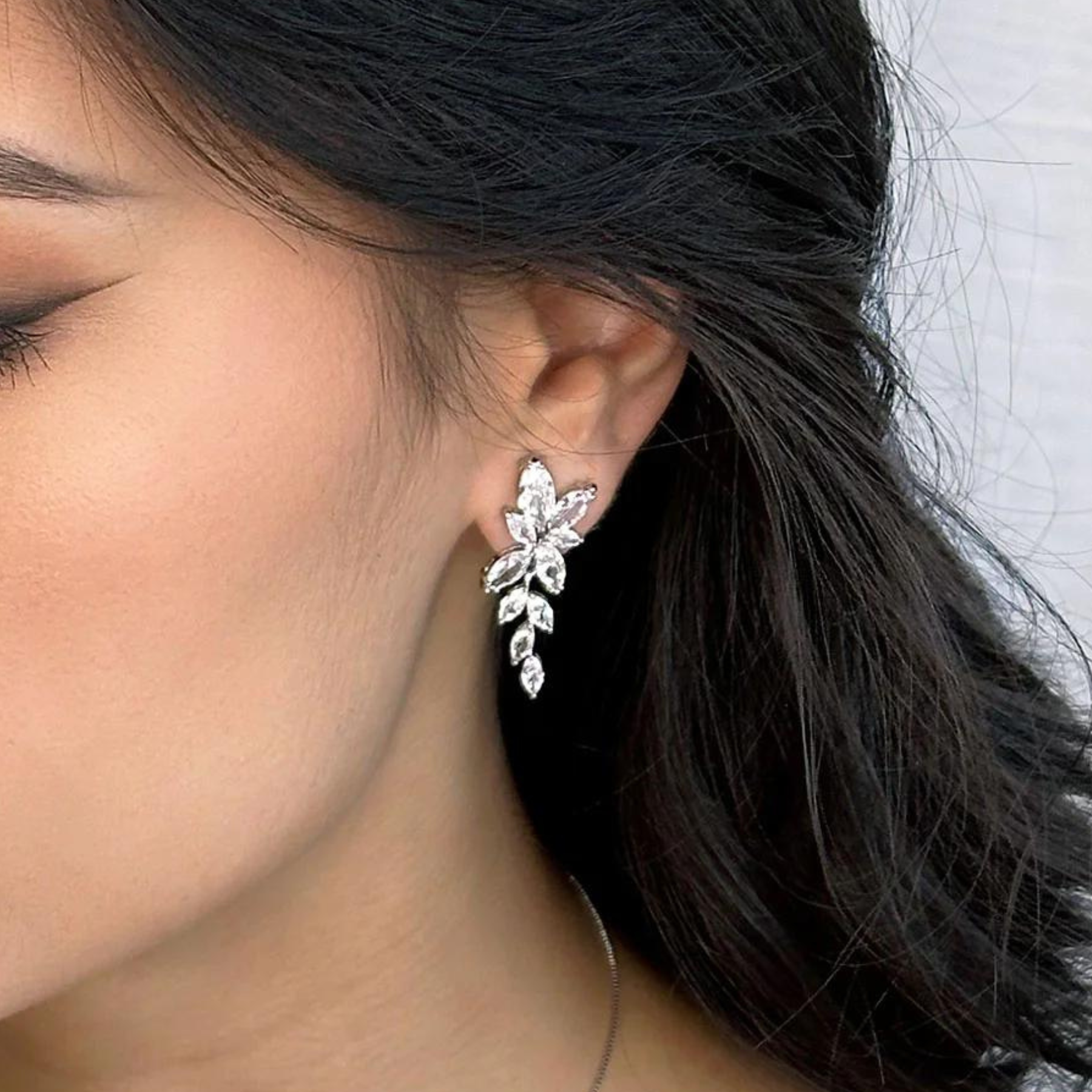Bloom - Marquise Crystal Cluster Drop Bridal Earrings