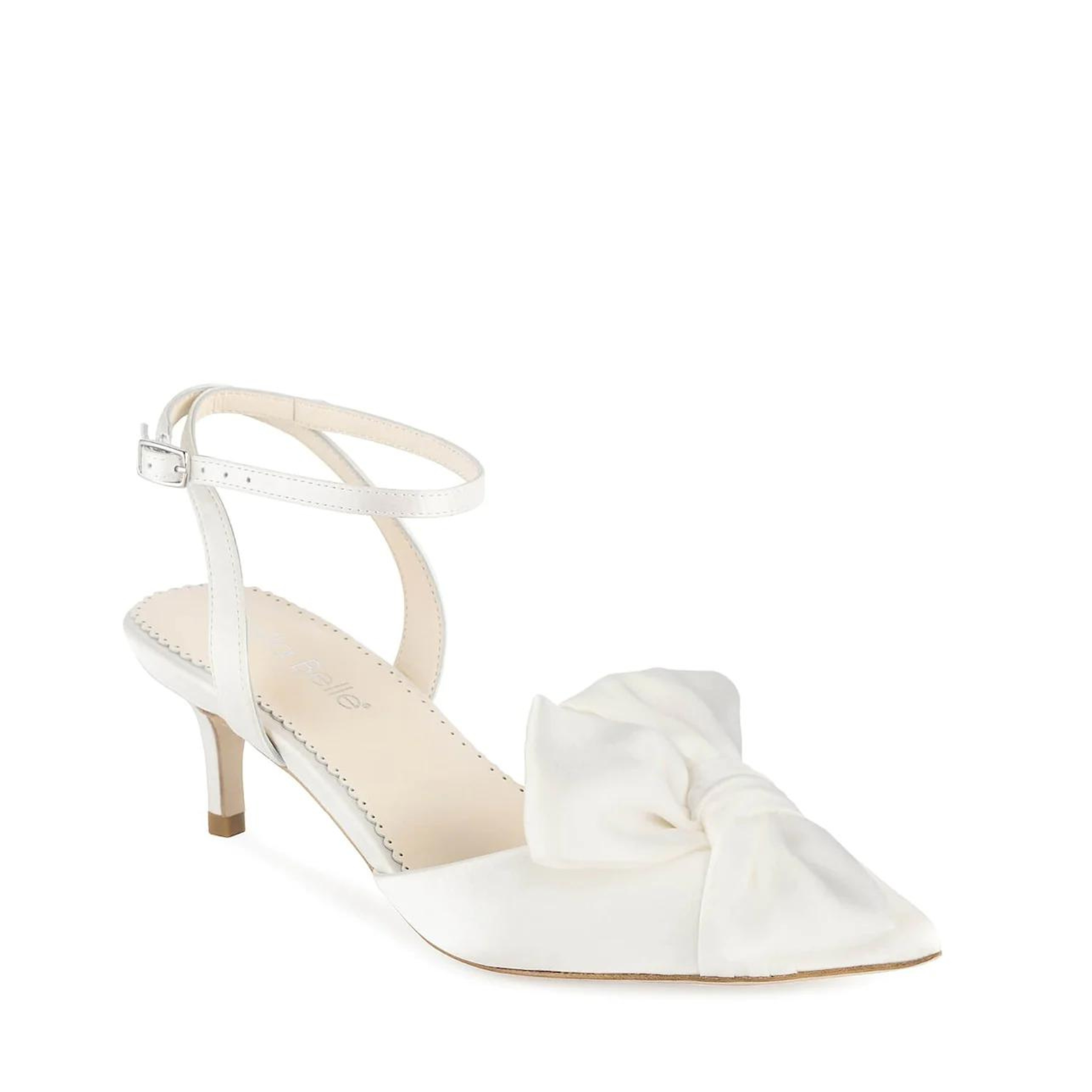 Bella Belle Ryan Ivory Pointed Toe Kitten Heels with Bow The White Collection