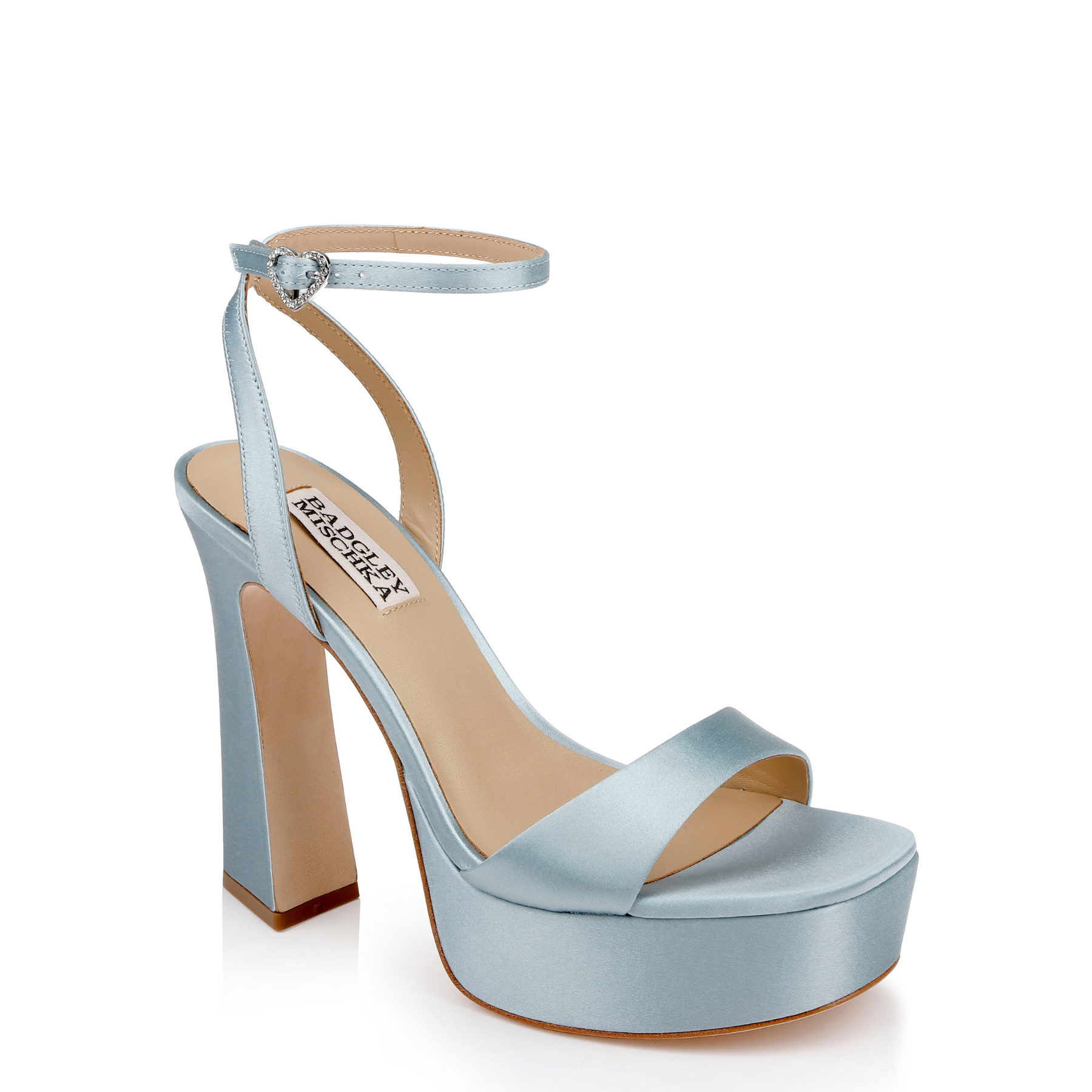 Caia - Platform Sandal with Heart-Shaped Buckle - Mist Blue