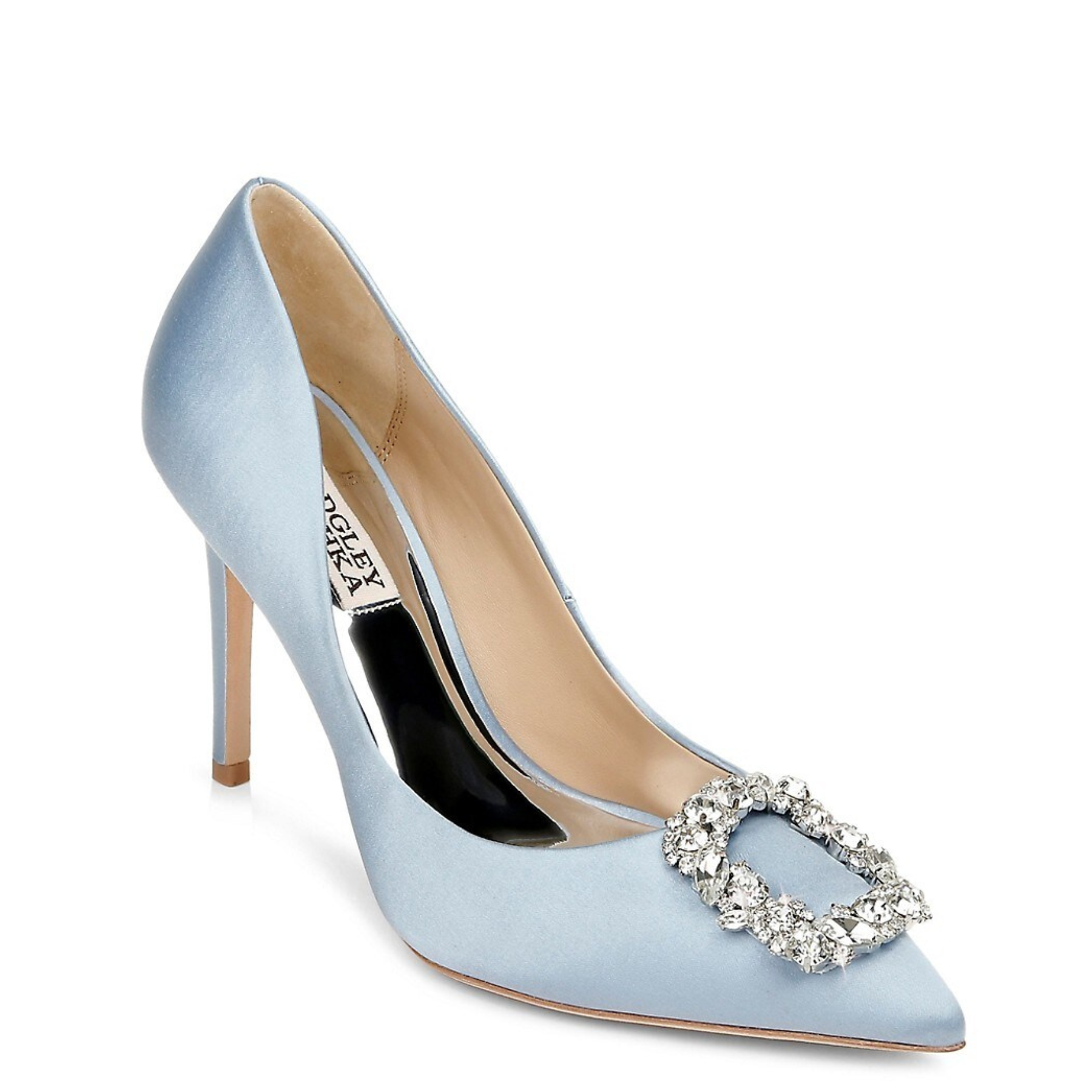 Cher - Crystal Buckle High Heel Stiletto Pump - Azure Blue