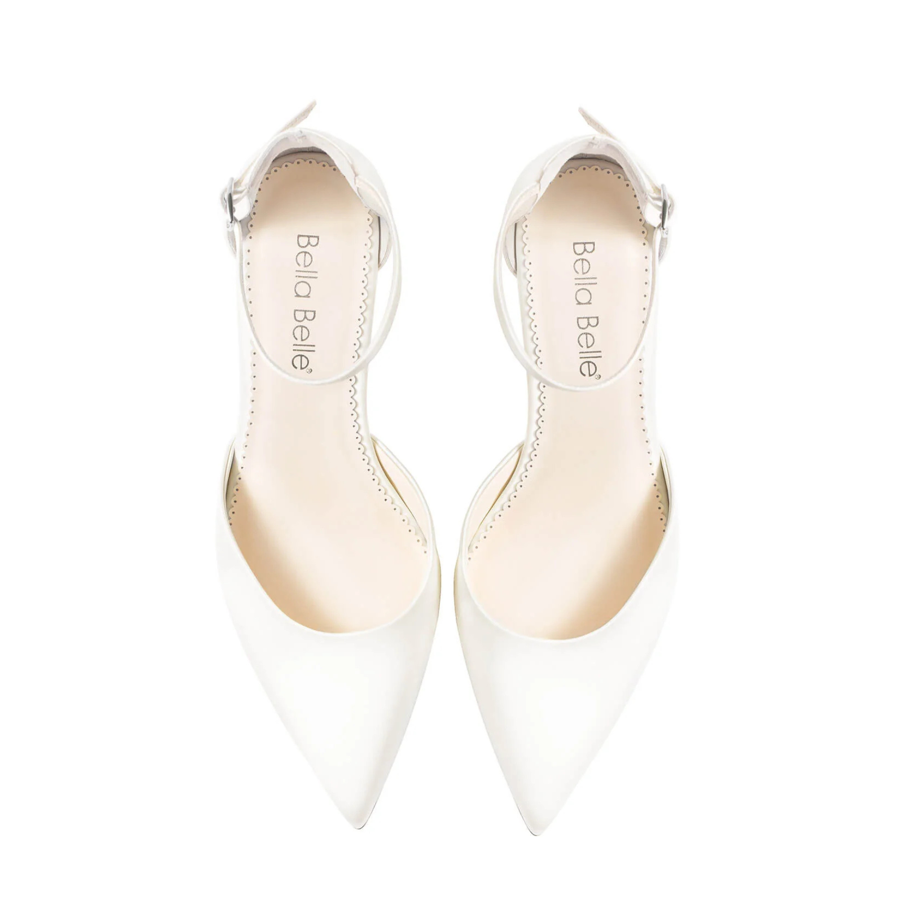 Mia - Ankle Strap Block Heels - Ivory