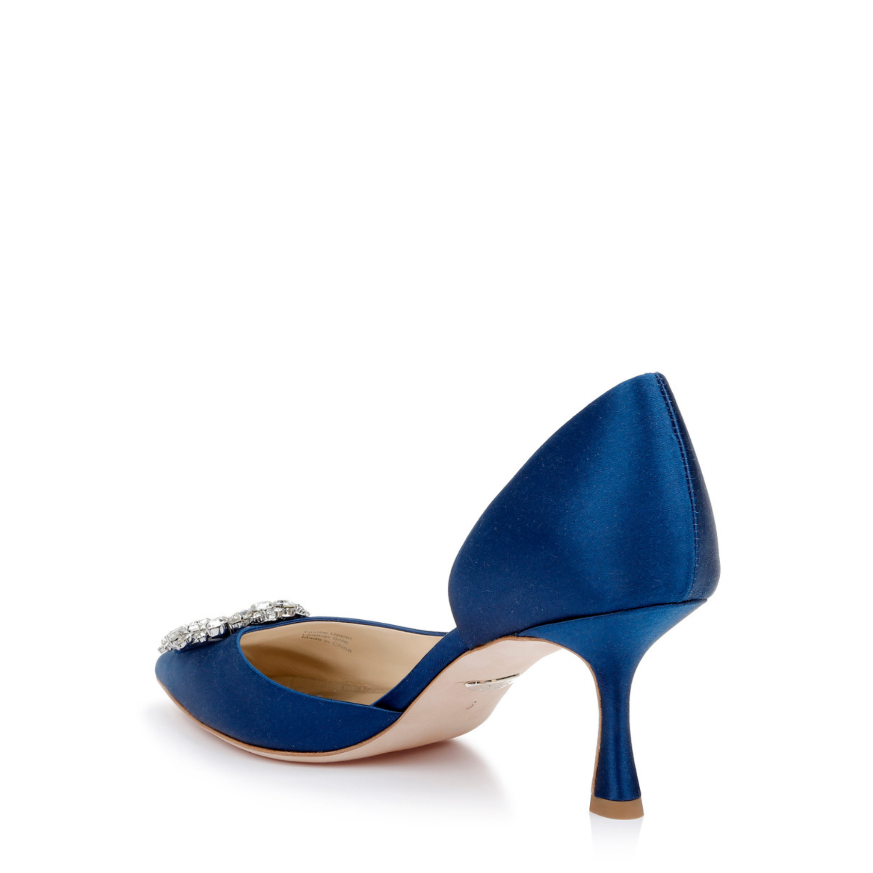 Fabia - D'Orsay Kitten Heel With Crystal Buckle - Navy Blue