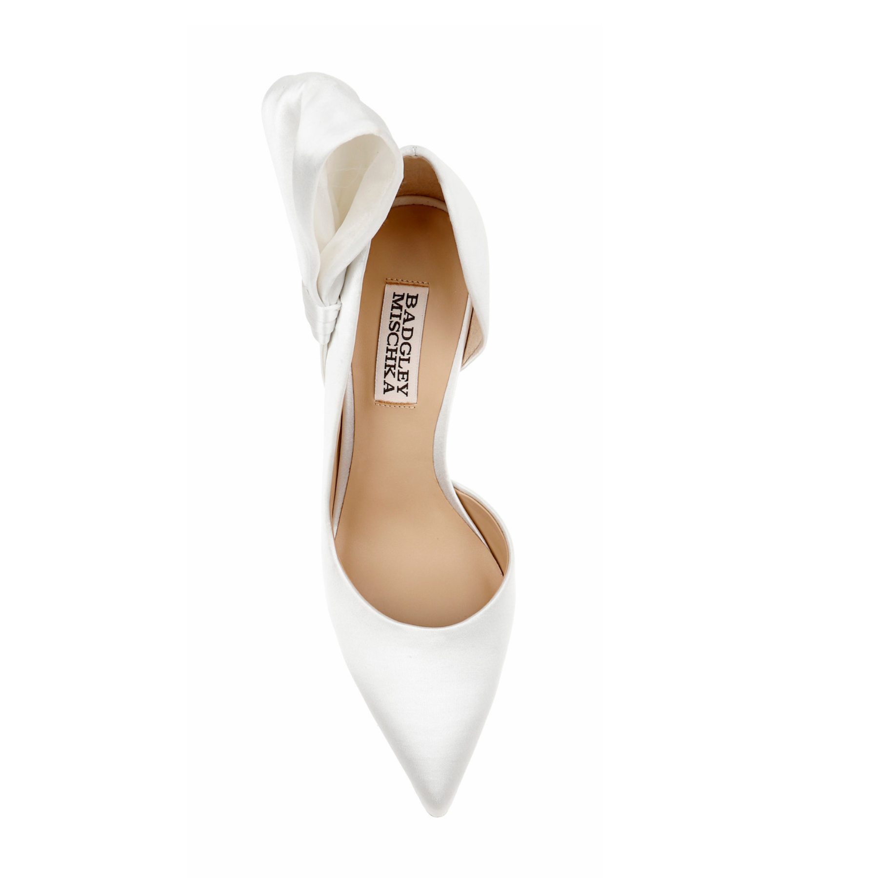 Alejandra - Bow Satin Pointed Toe High Heels - White