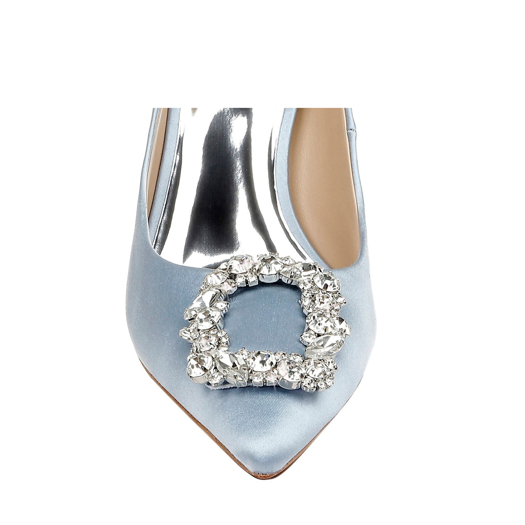 Cher - Crystal Buckle High Heel Stiletto Pump - Azure Blue