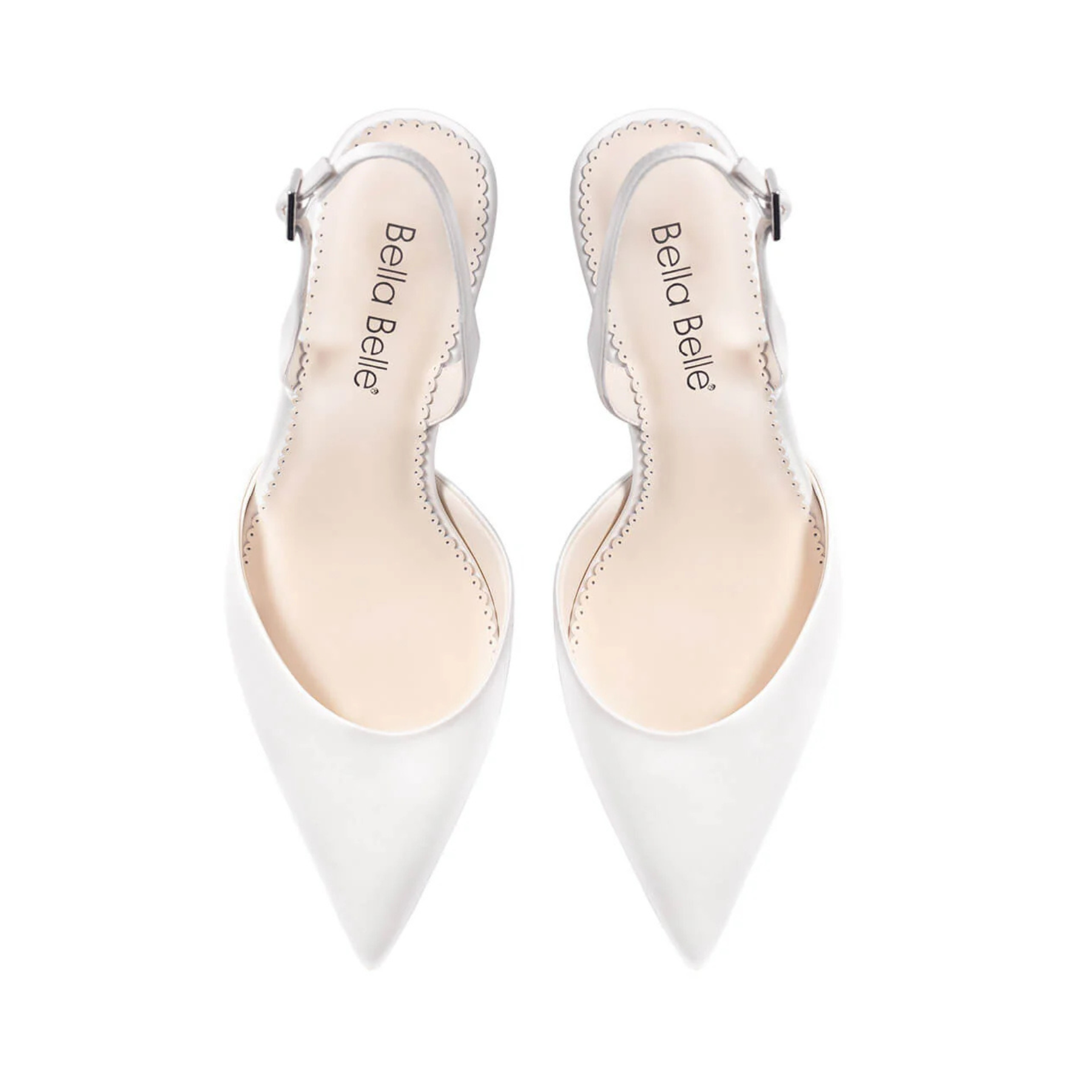 Simone - Pointed Toe Slingback Stiletto Heels - Ivory