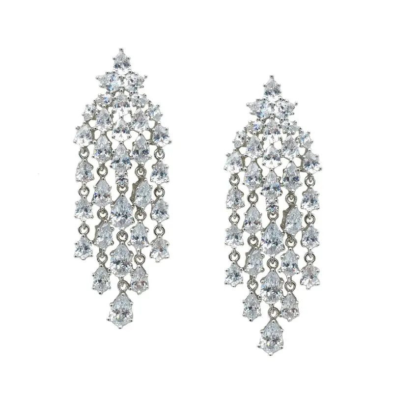 Vivienne - Chandelier Crystal Bridal Drop Earrings