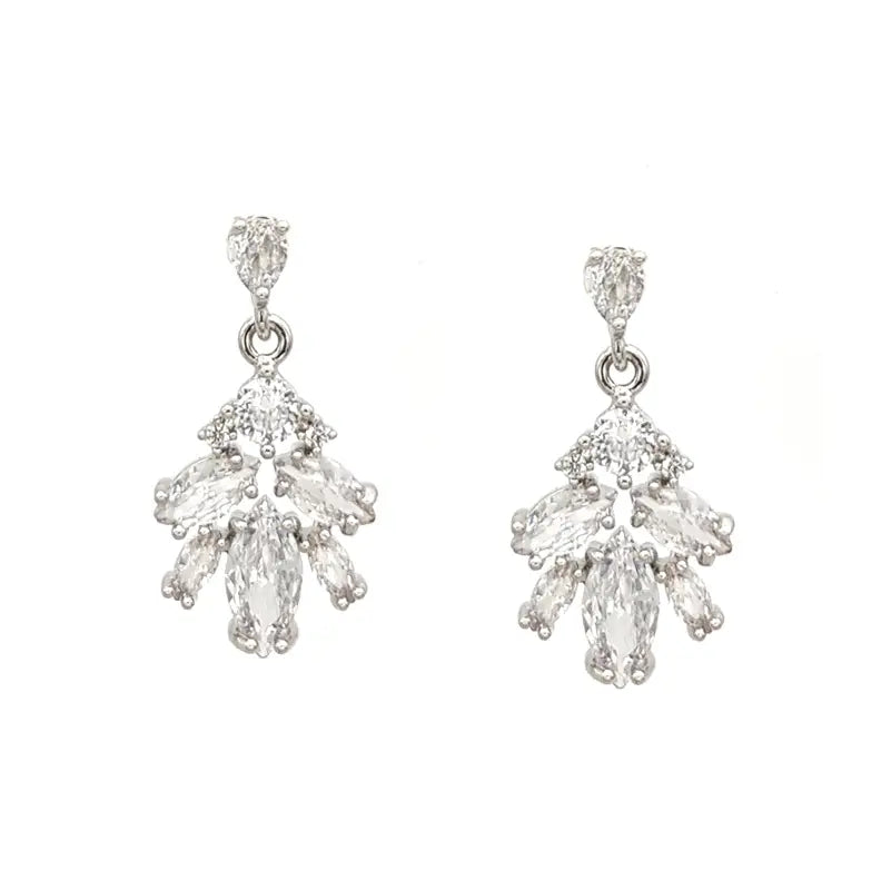 Claudia - Sparkling Marquise Crystal Bridal Drop Earrings