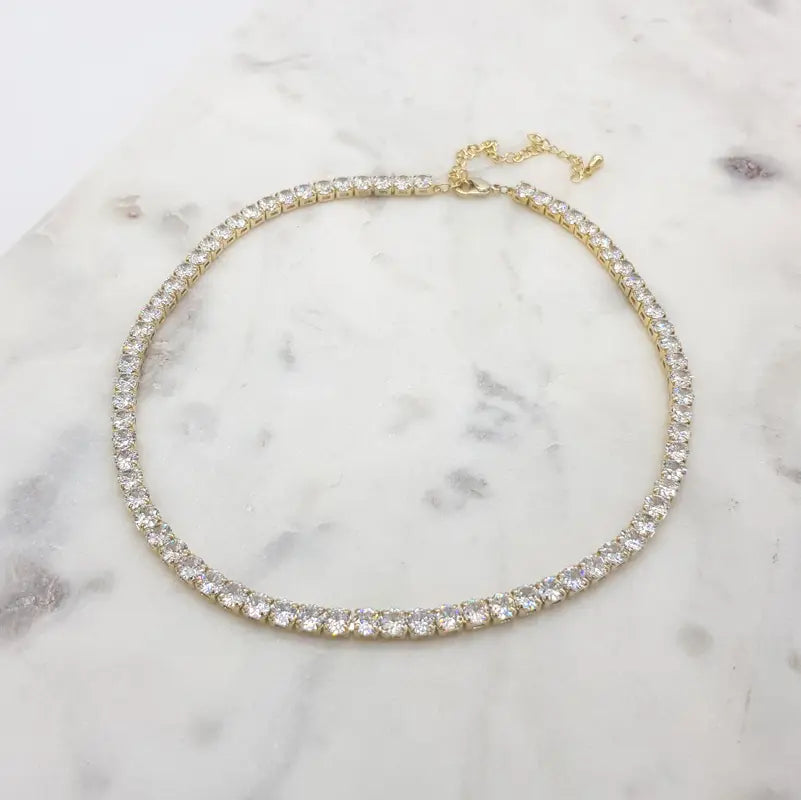 Tiffany  - Classic Crystal Bridal Tennis Necklace