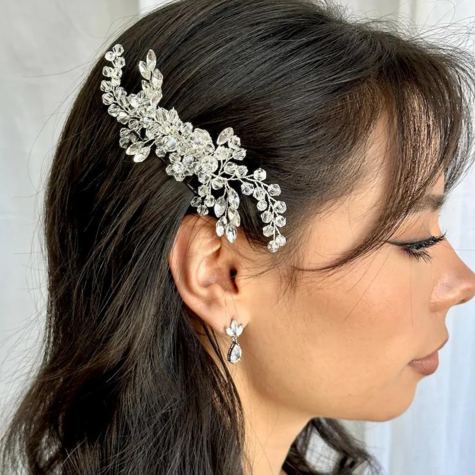 Freya - Pretty Silver Sparkling Crystal Bridal Comb