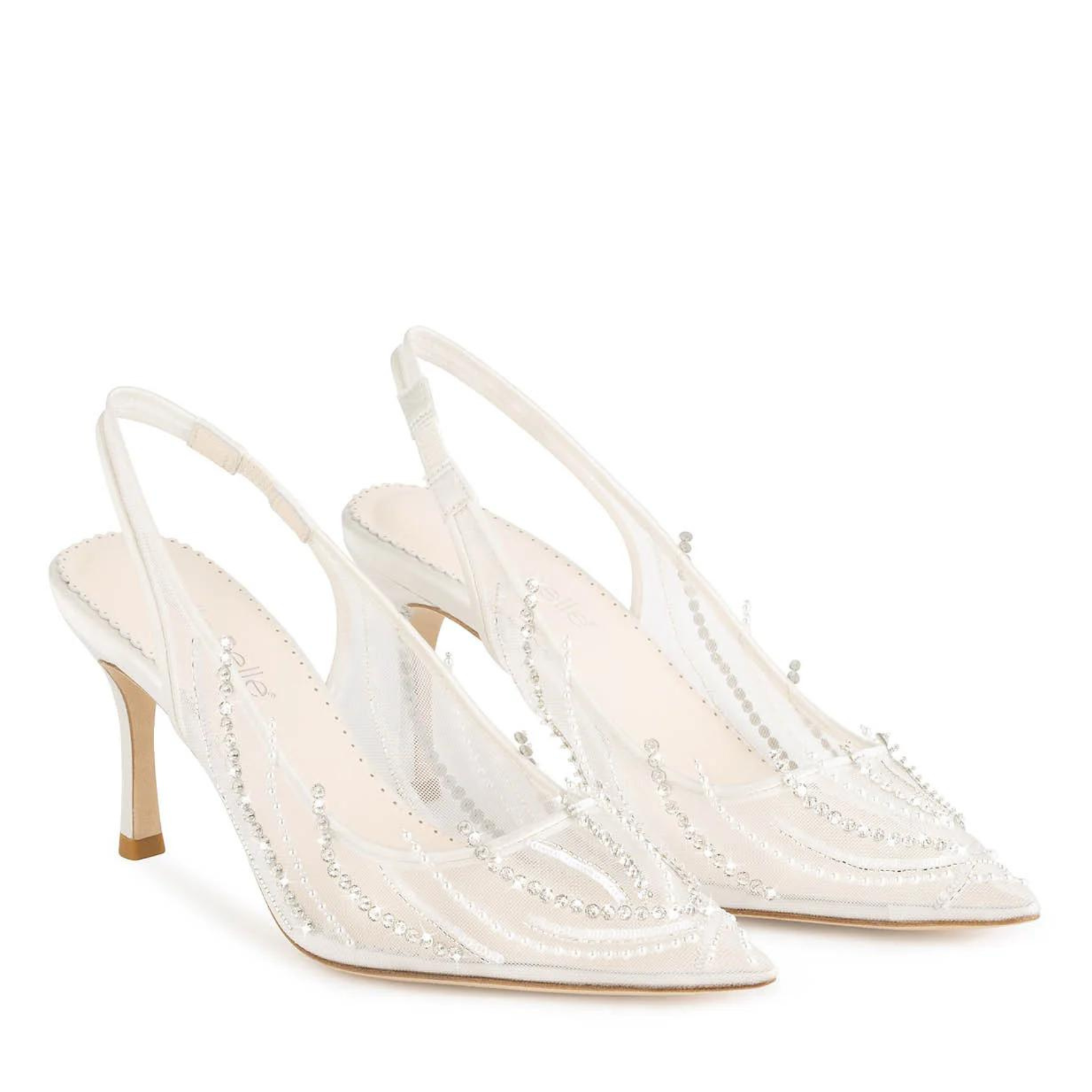 Anastasia - Ivory Pearl and Crystal Bridal Slingback Heels