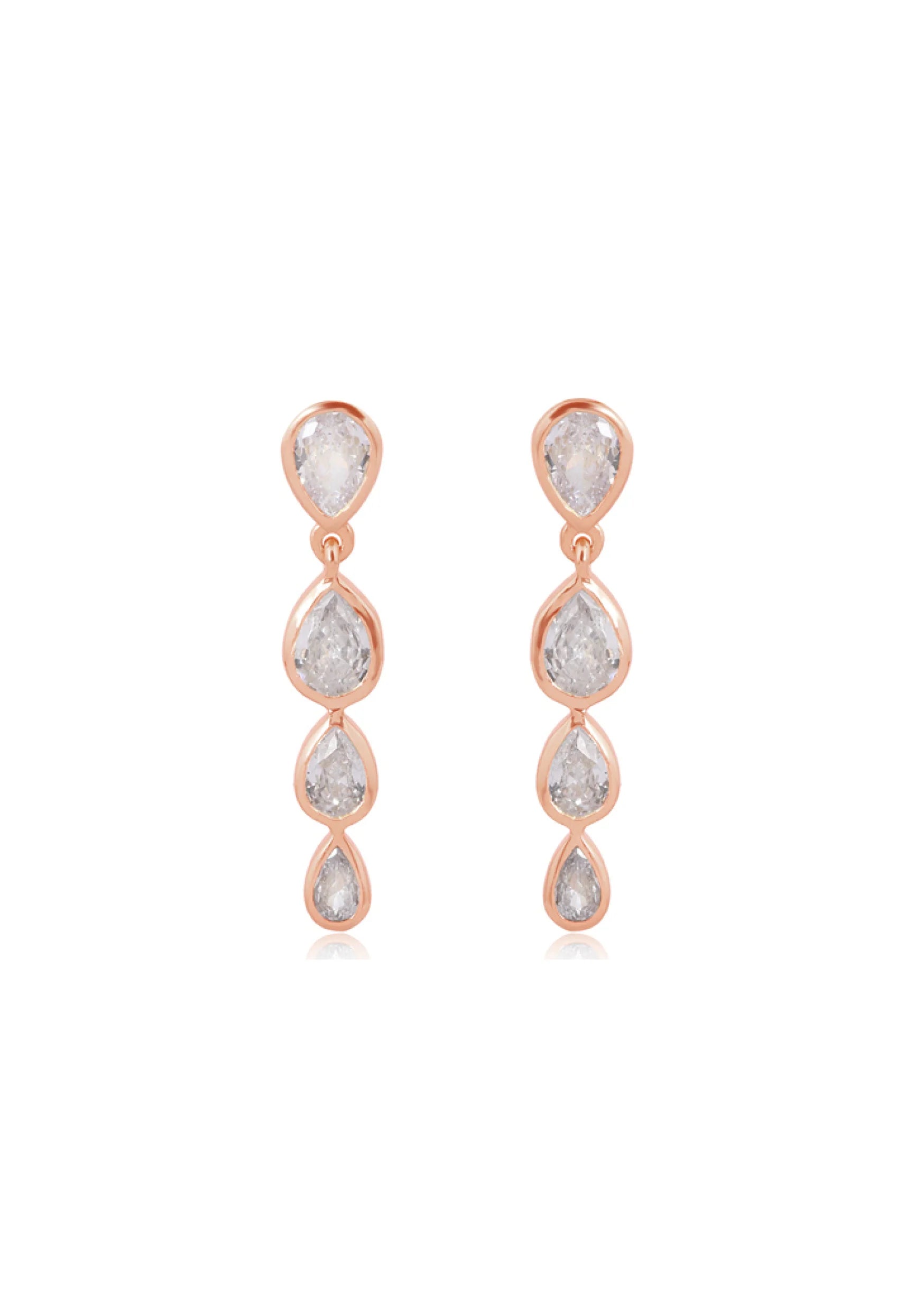 Gold cubic zirconia drop earrings deals
