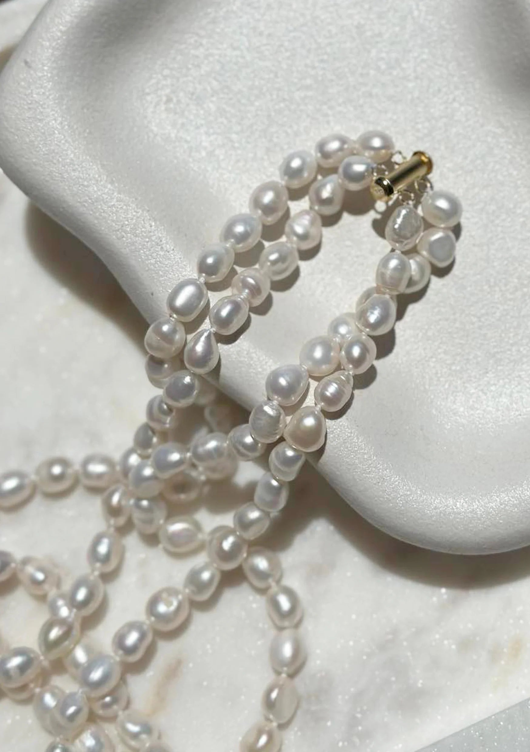 Lola Knight - Gianna Freshwater Pearl Bridal Necklace - 18K Gold