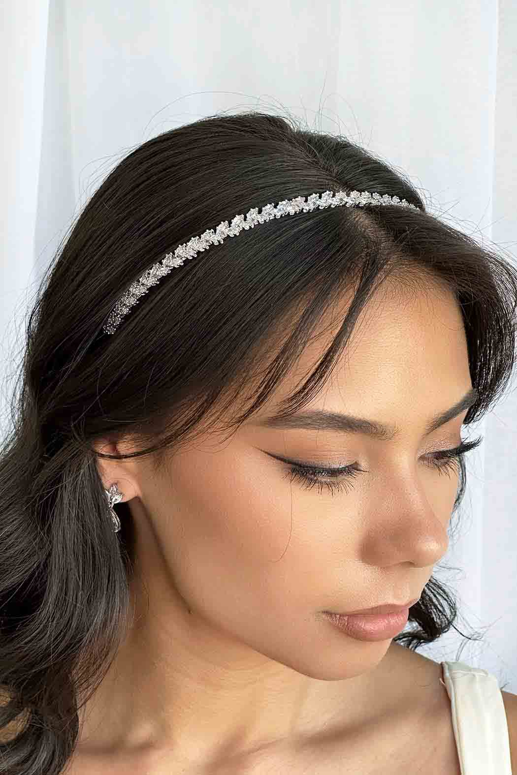 Bella Single - Single Row Marquise Crystal Bridal Headband