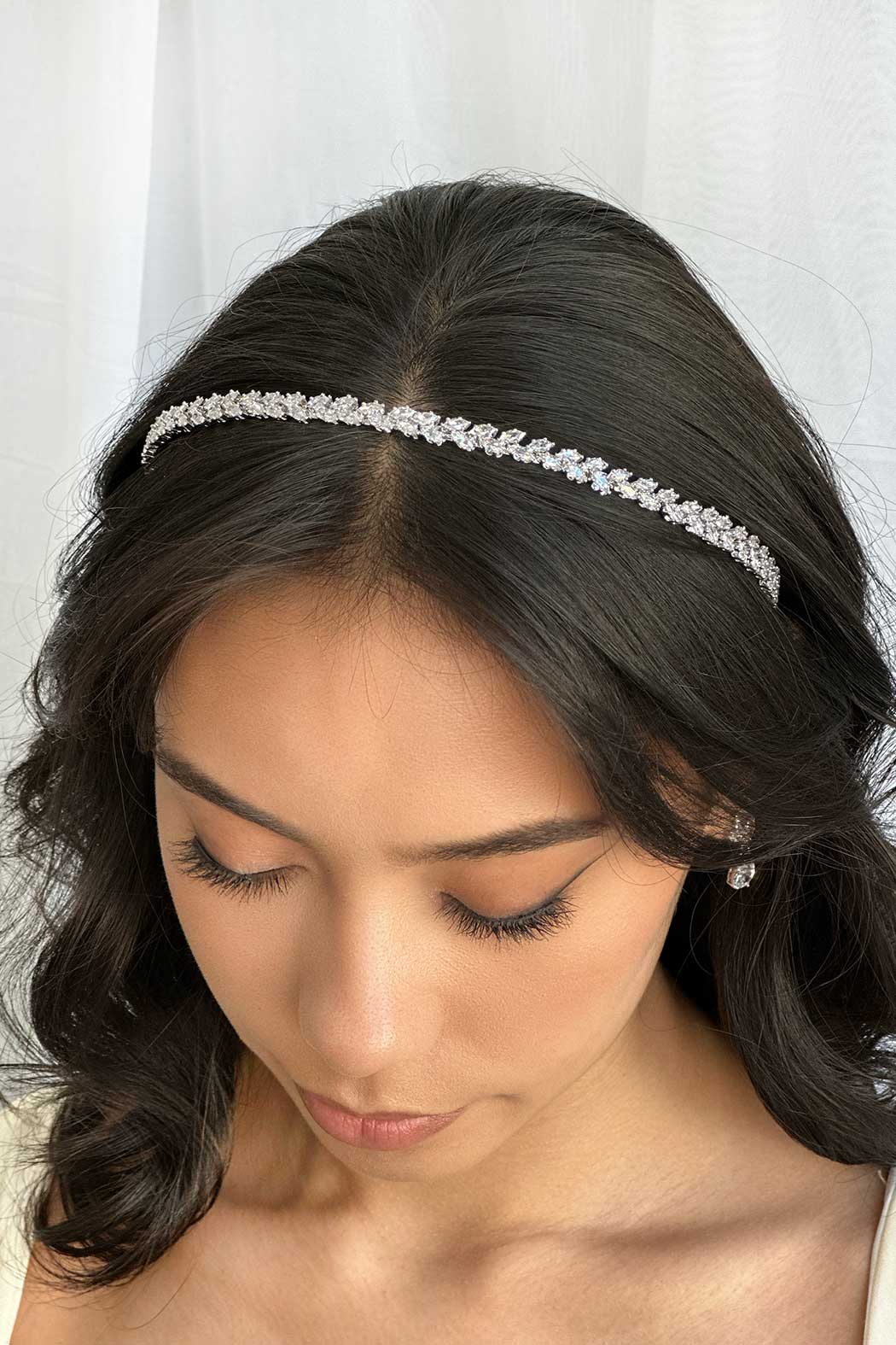 Bella Single - Single Row Marquise Crystal Bridal Headband