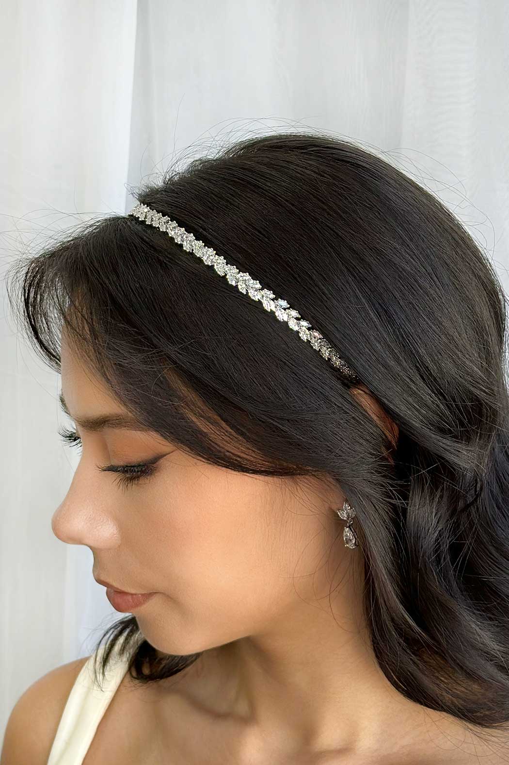 Bella Single - Single Row Marquise Crystal Bridal Headband