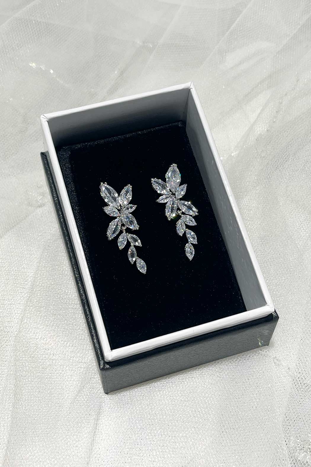 Bloom - Marquise Crystal Cluster Drop Bridal Earrings
