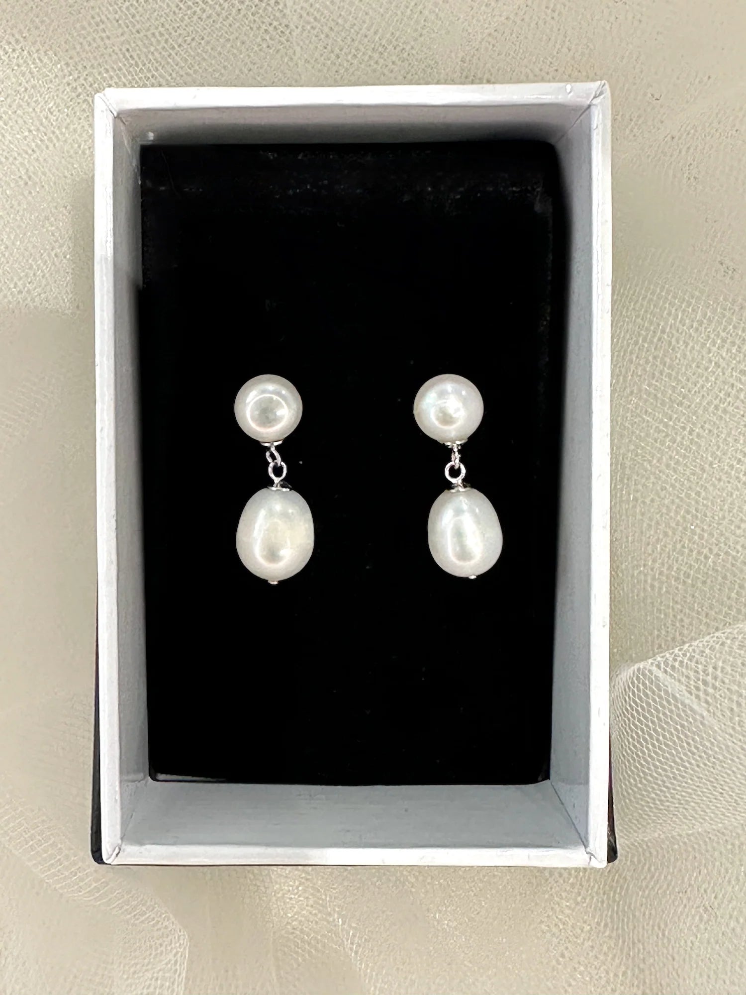 Avery - Freshwater Pearl Drop Bridal Earrings