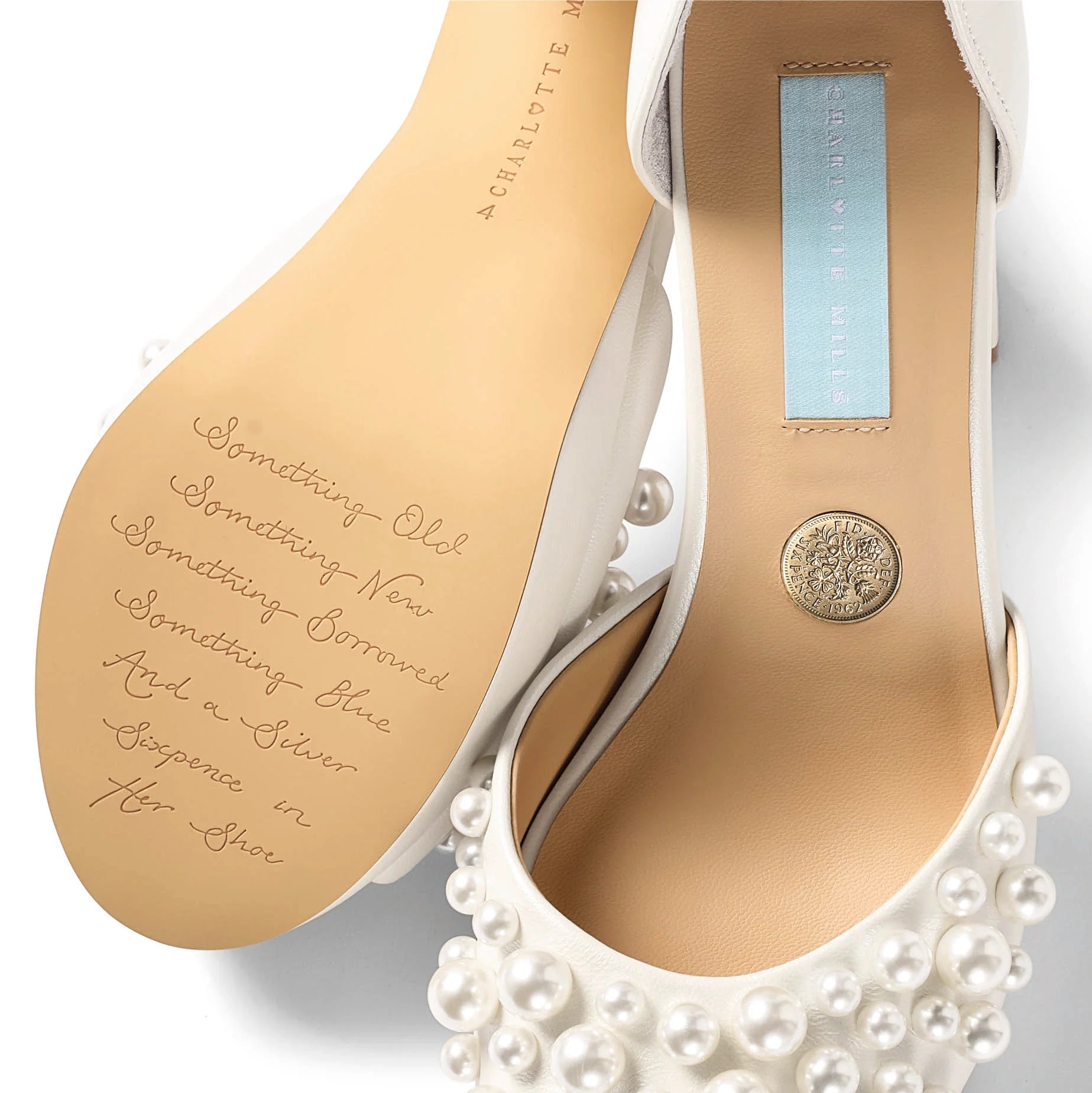 Londi - Ivory Pearl Embellished Platform Bridal Block Heel