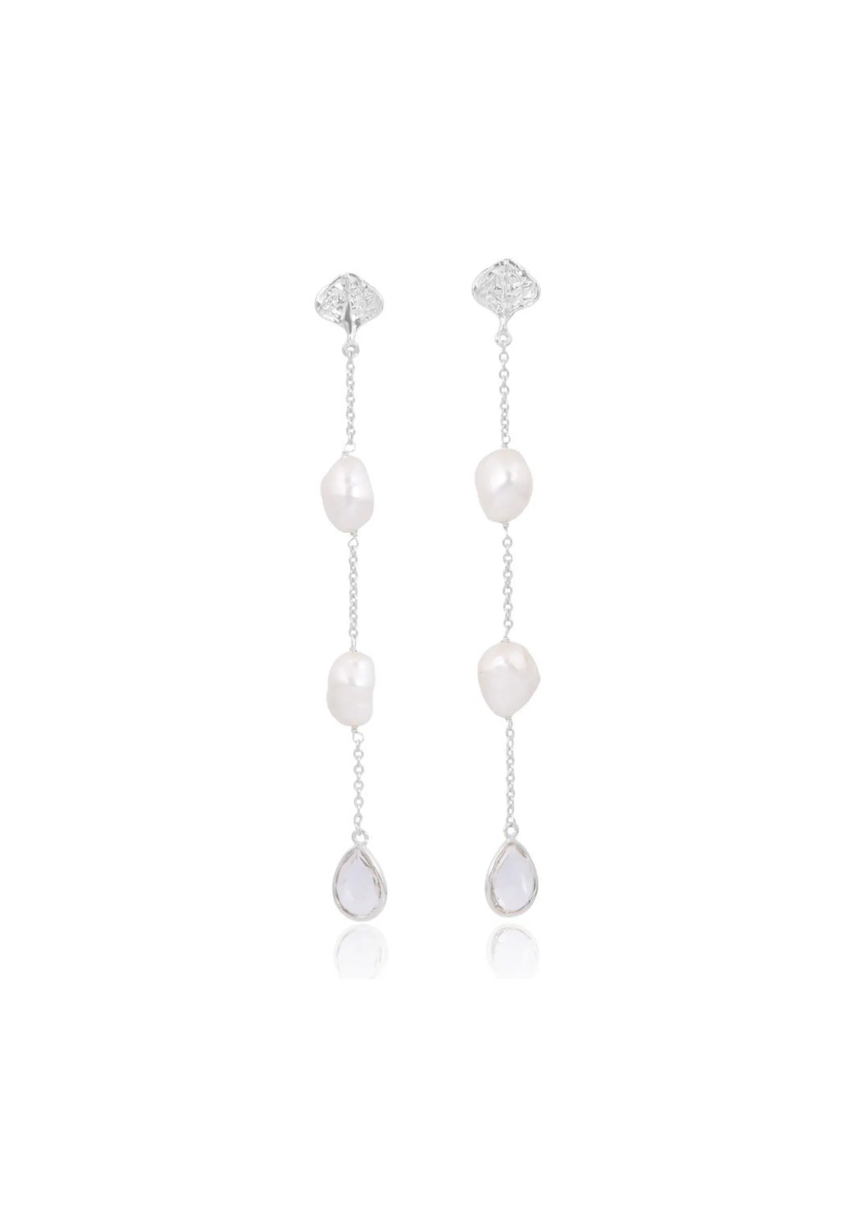 Earrings silver long deals