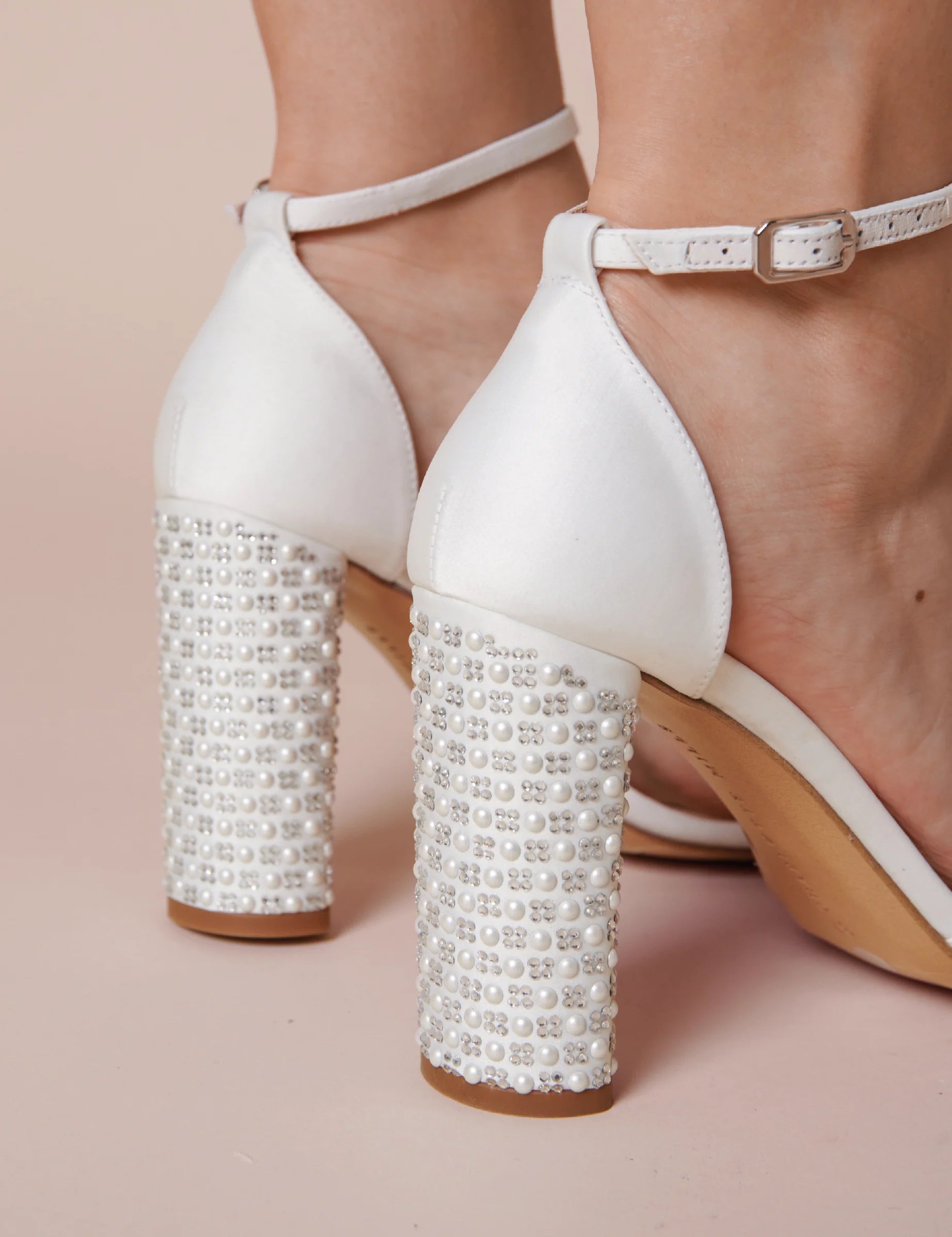 Mika - Ivory Pearl and Crystal Embellished Bridal Block Heel