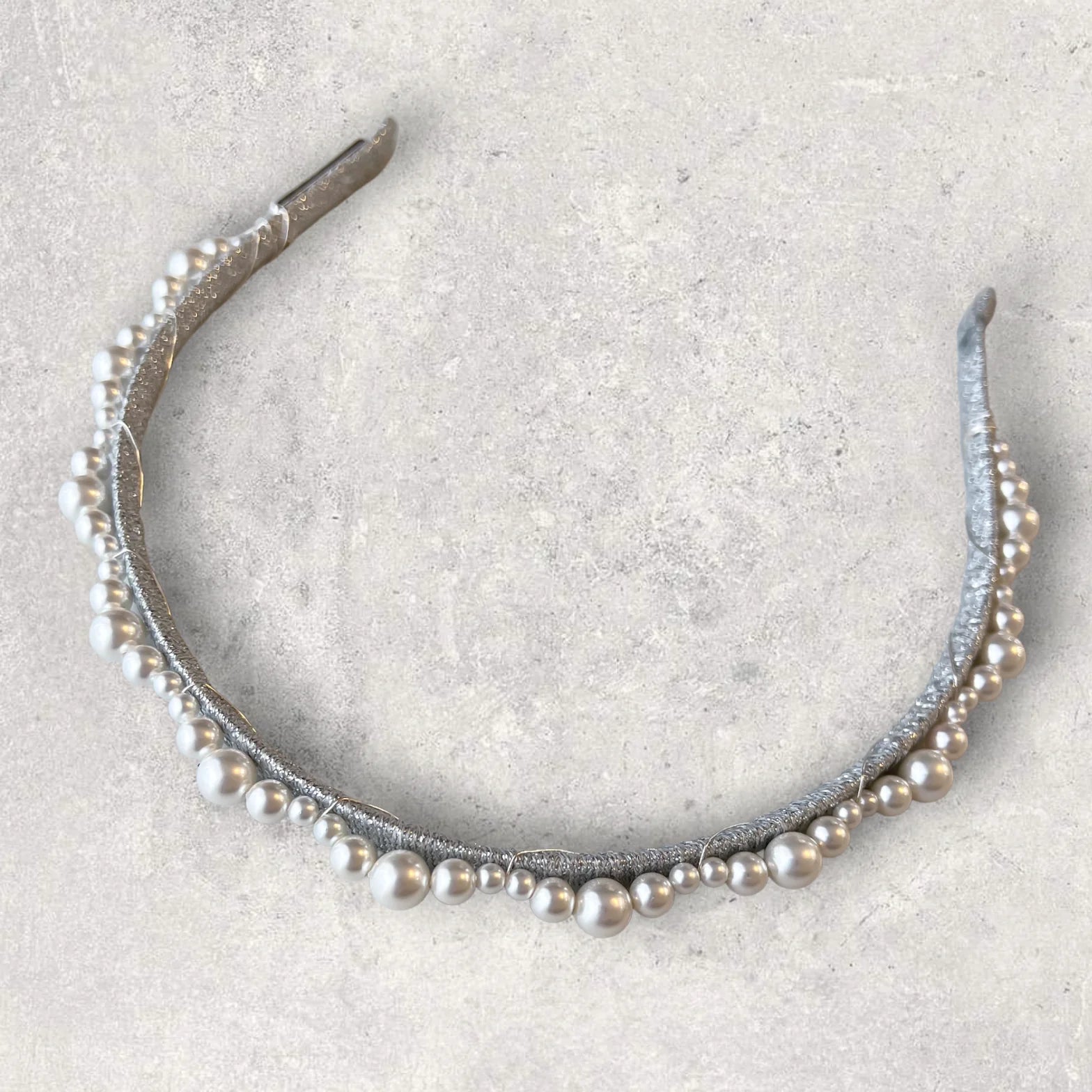 A'el Este - Sienna - Bridal Pearl Headband - Silver
