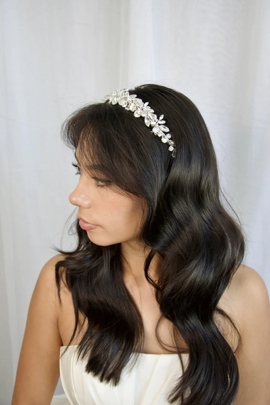 Tiana - Pear and Marquise Sparkling Crystal Bridal Headband Crown