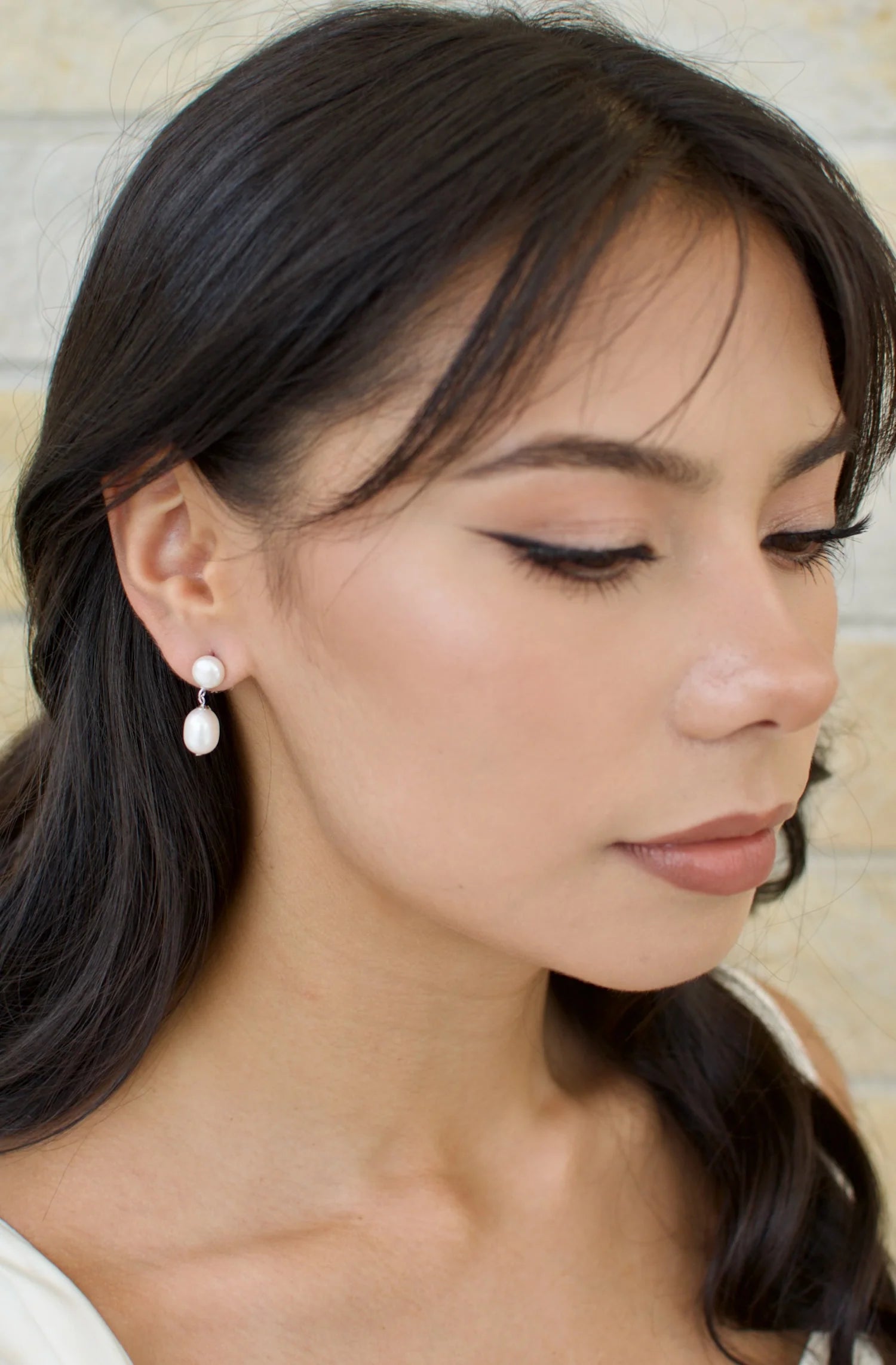 Avery - Freshwater Pearl Drop Bridal Earrings