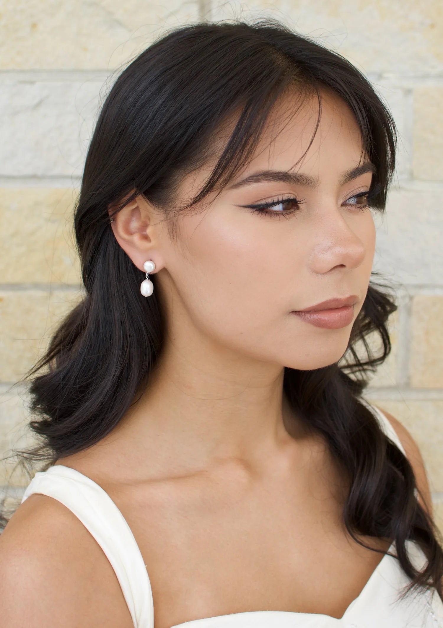 Avery - Freshwater Pearl Drop Bridal Earrings