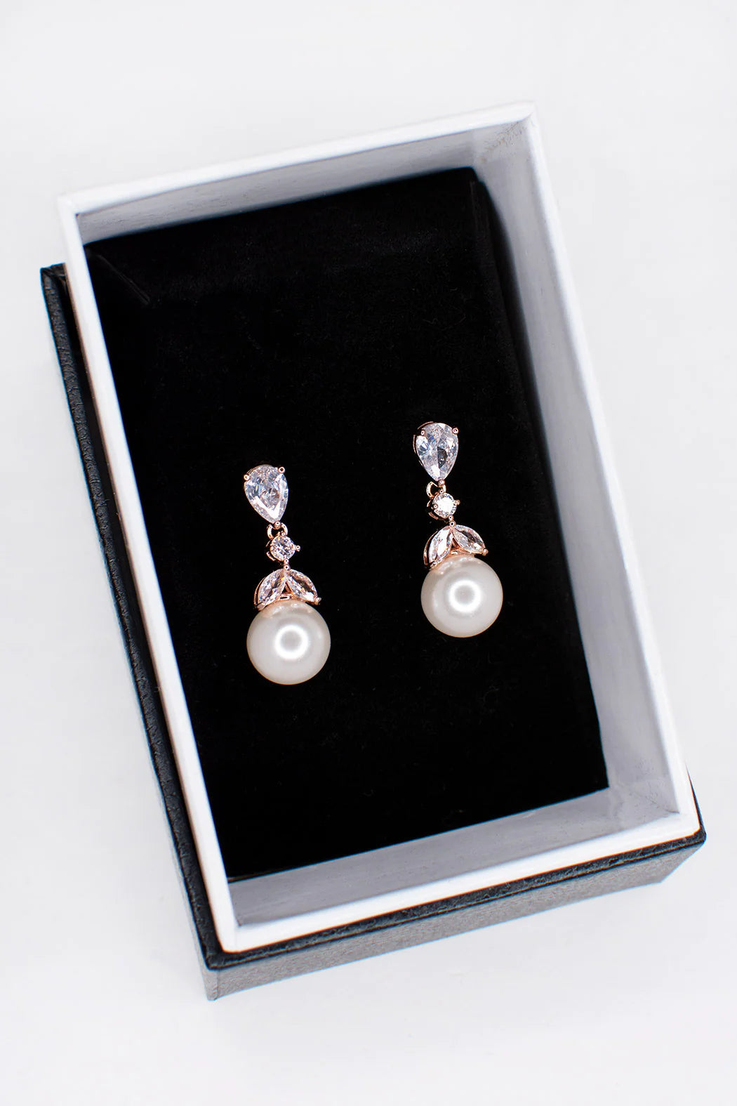 Phoebe - Dainty Pearl Drop Bridal Earrings