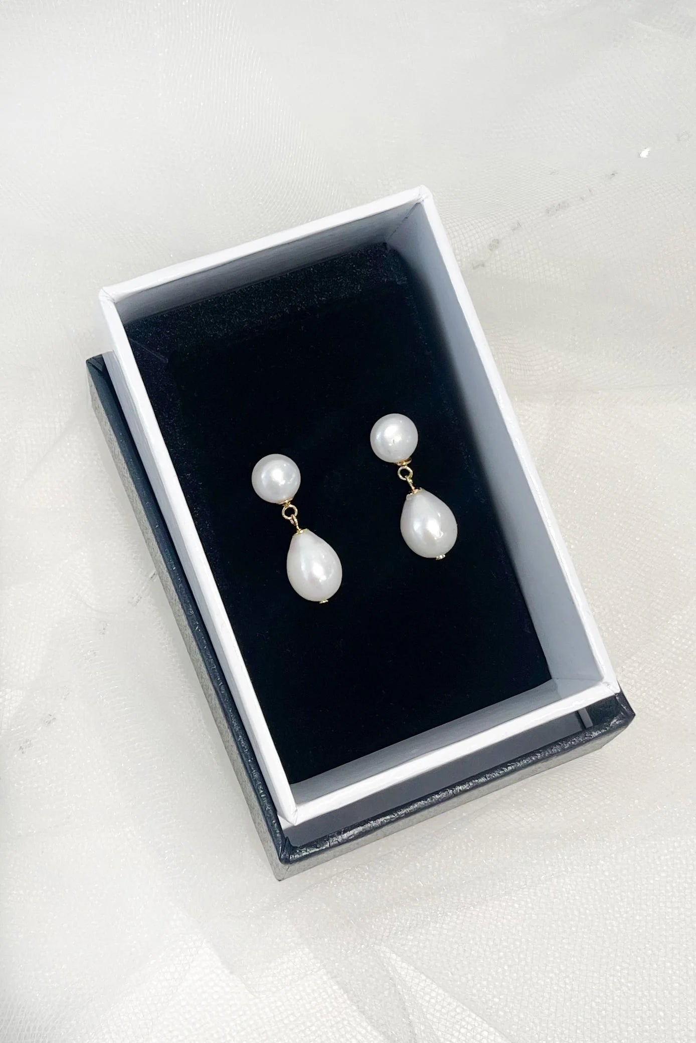 Avery - Freshwater Pearl Drop Bridal Earrings